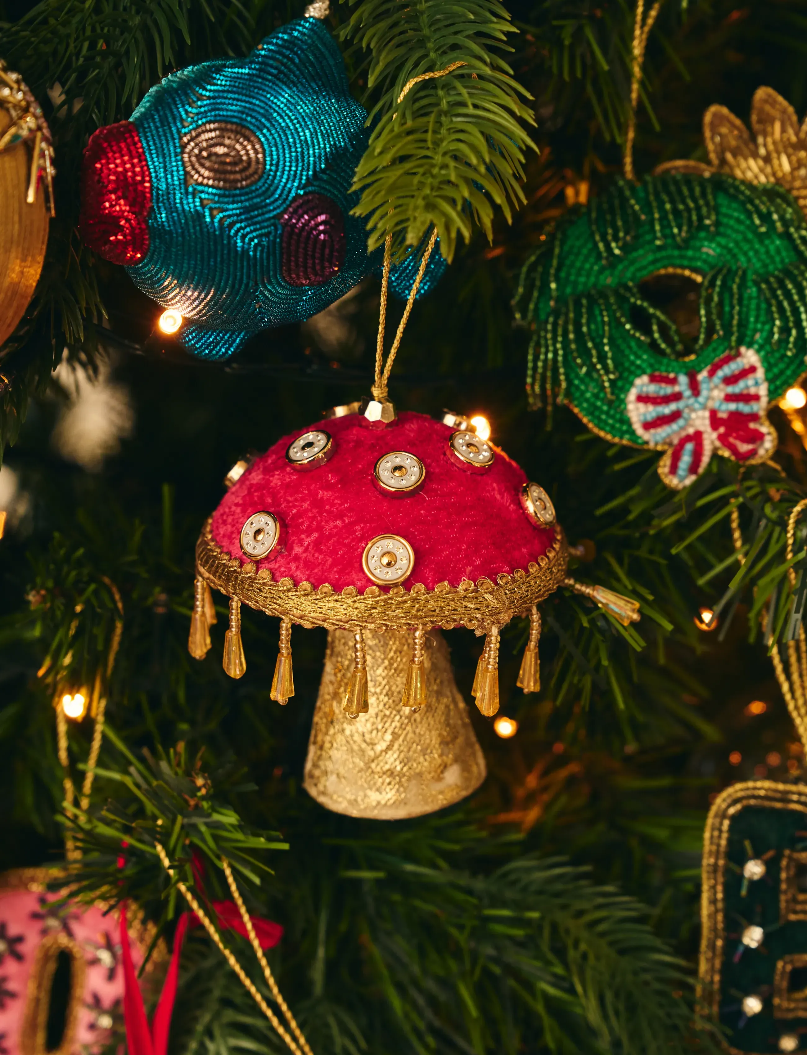 Anna + Nina - Holiday Shroom Blush Ornament - pink - 0