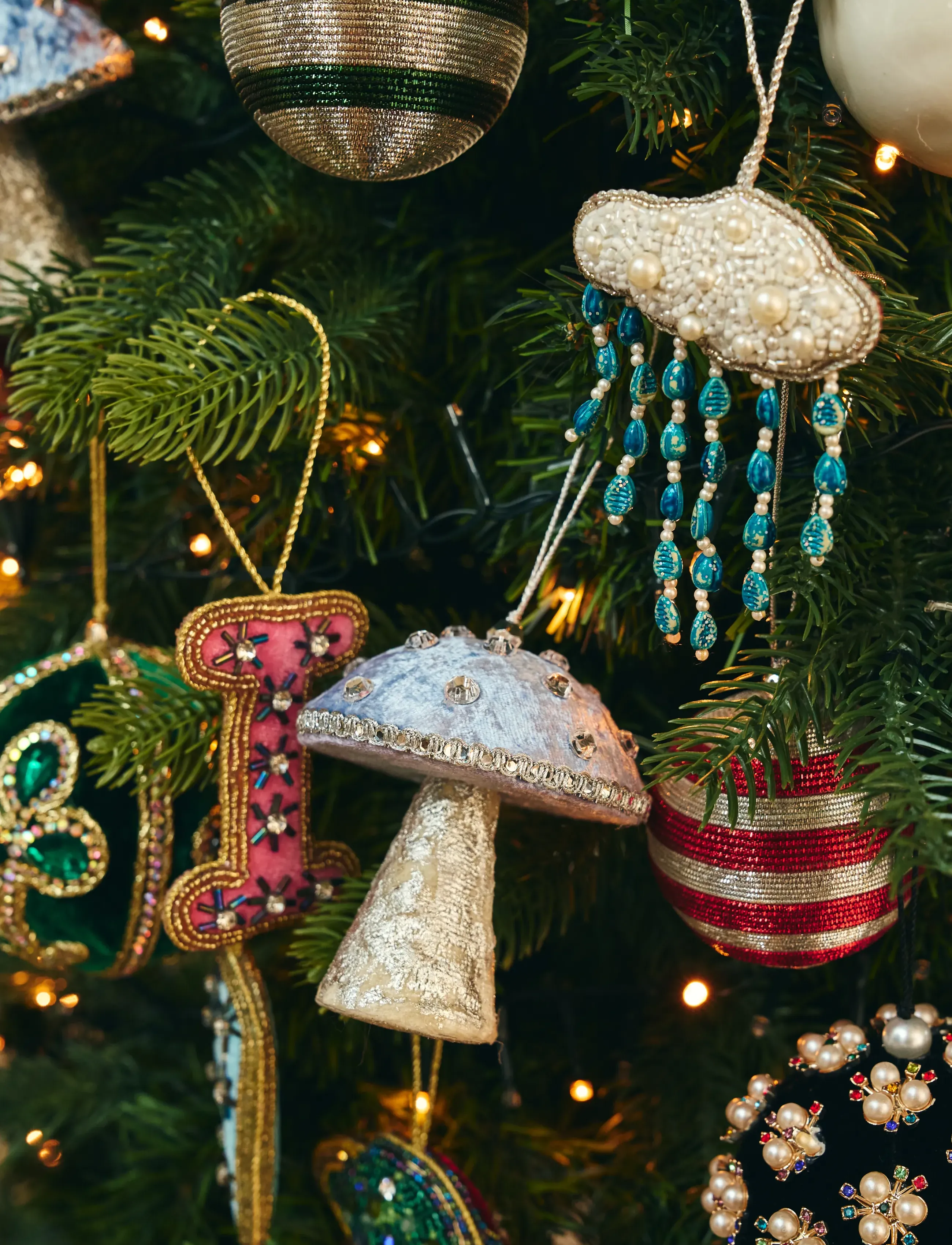 Anna + Nina - Holiday Shroom Mauve Ornament - blue - 0