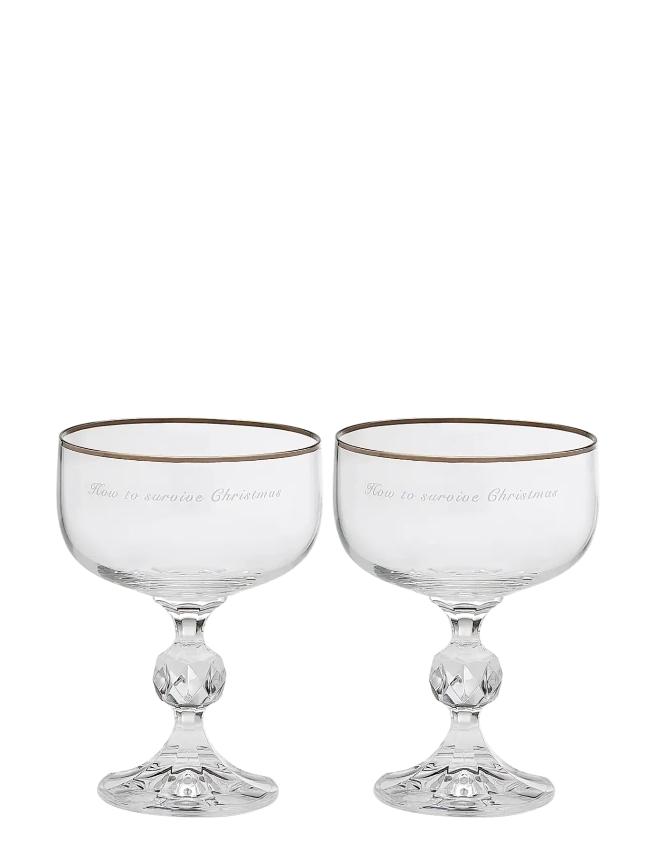 Anna + Nina Surviving Christmas Cocktail Glass Set Of 2,,,Silber Gr.ONE SIZE