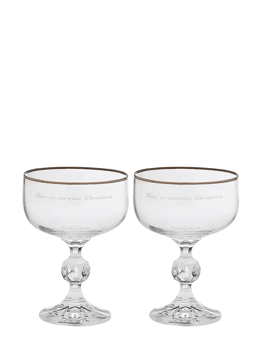 Anna + Nina - Surviving Christmas Cocktail Glass Set of 2 - weihnachts-tischgedecke - silver - 0