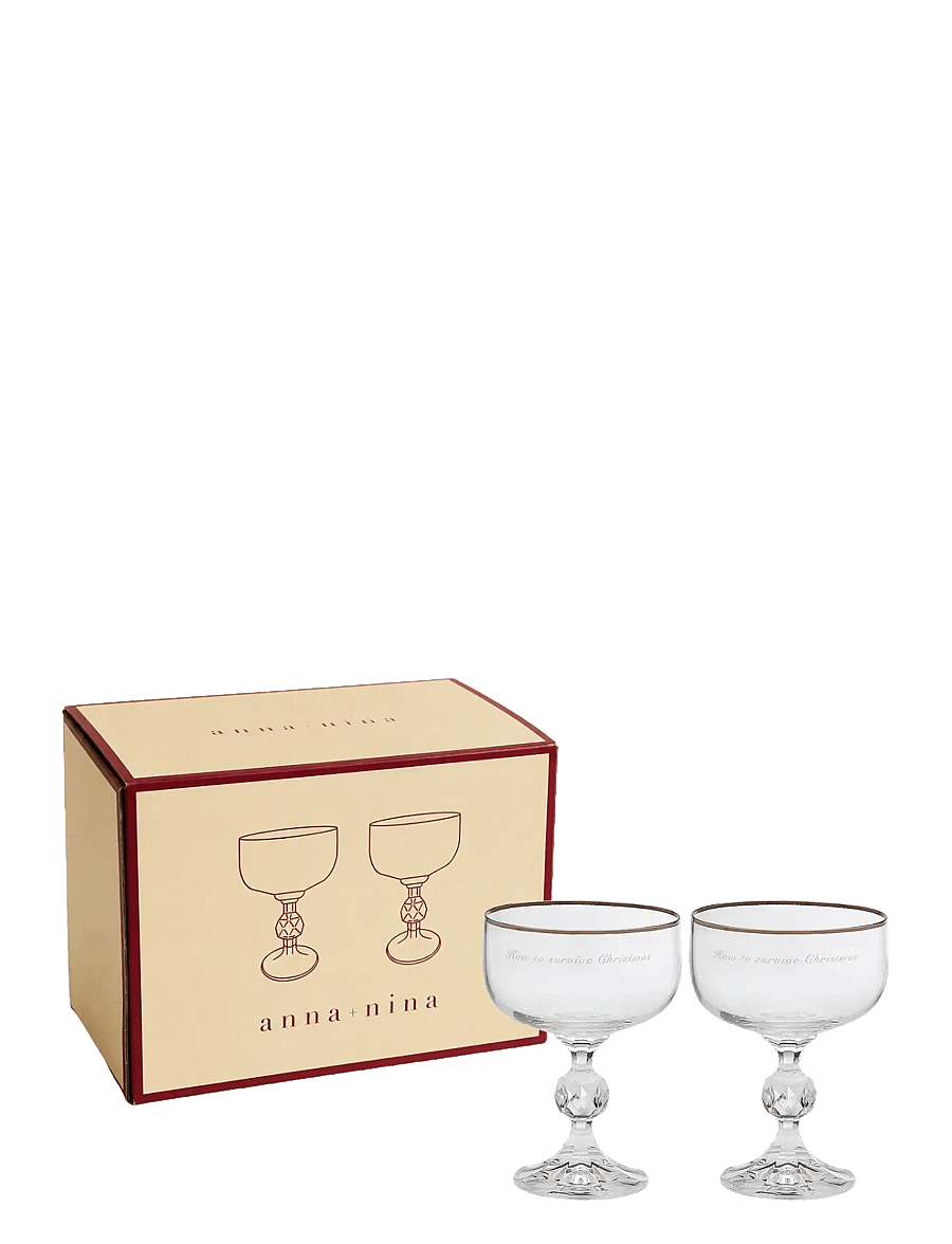 Anna + Nina - Surviving Christmas Cocktail Glass Set of 2 - weihnachts-tischgedecke - silver - 1