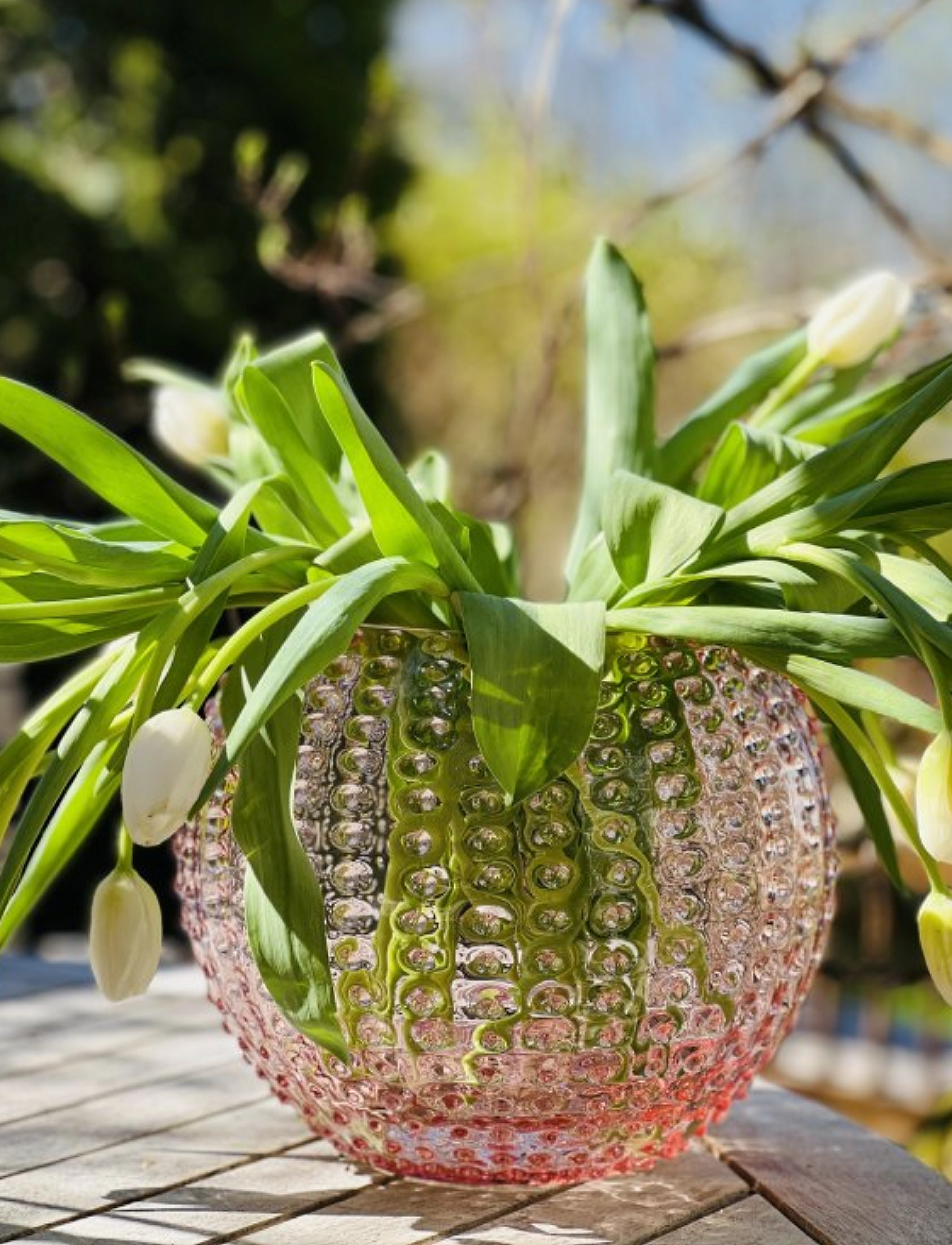 Anna von Lipa Hobnail Globe Vase 24 cm, Ø 24 cm, Pink, Vaser > Store Vaser, Unisex