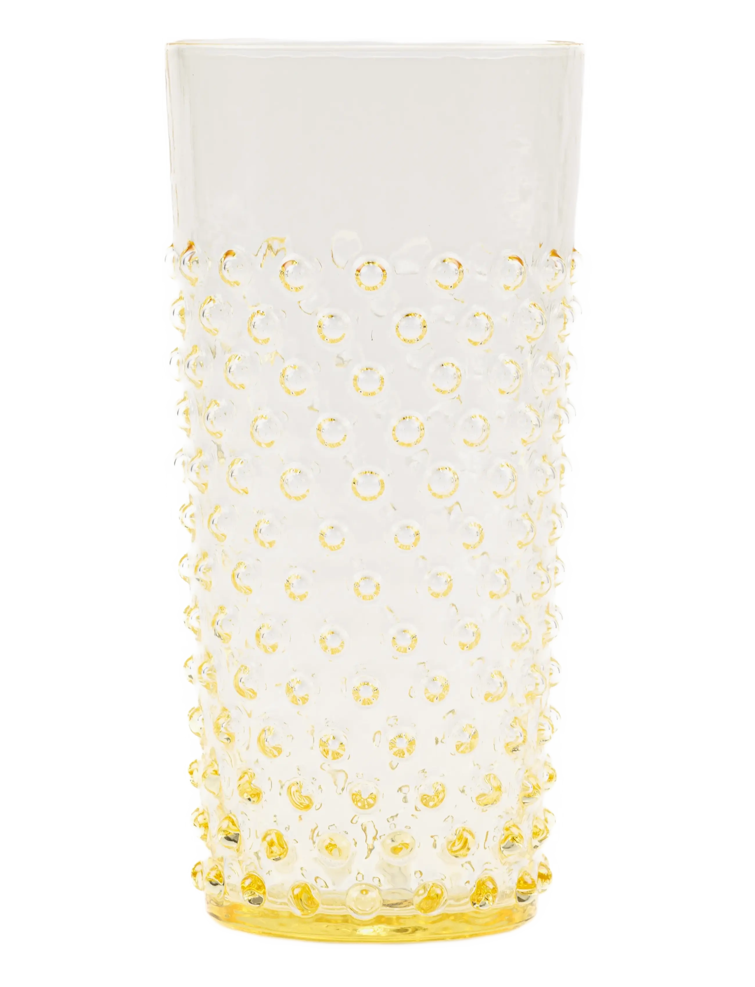 Anna von Lipa Hobnail Long Drink, 40 CL, Glass, Gelb - Drinking Homeware