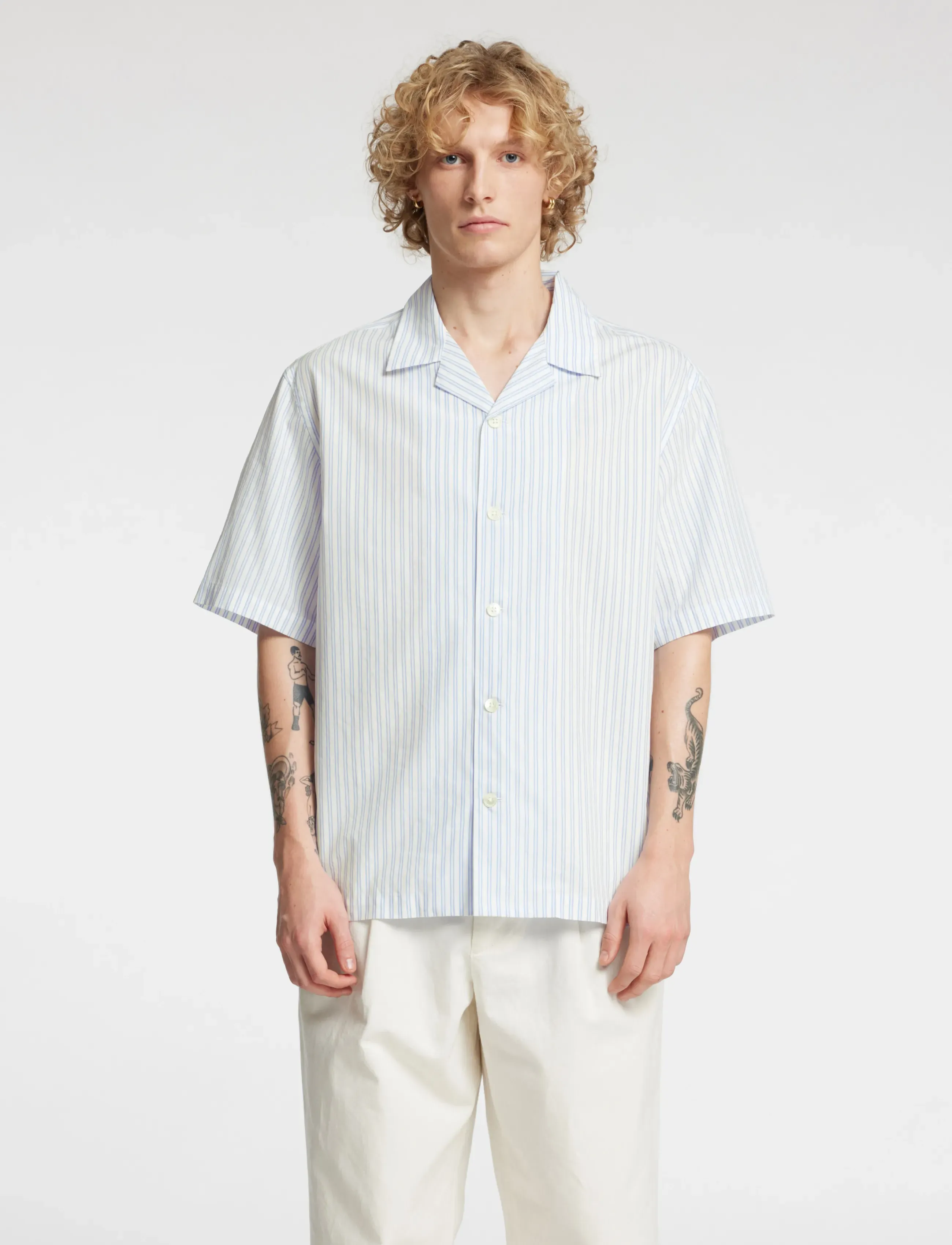 Annarr ANRRELAXALFRED-POPLIN SHIRT SS - Annarr - BRIGHT WHITE / white
