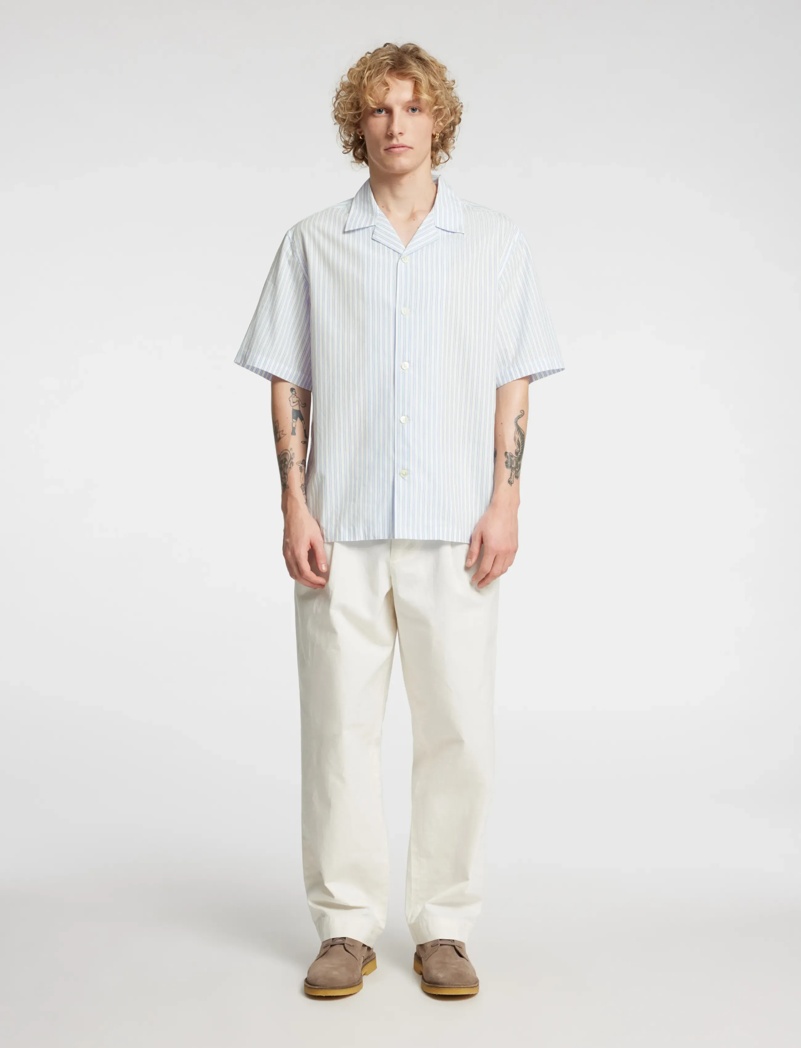 Annarr - ANRRELAXALFRED-POPLIN SHIRT SS - bright white - 4
