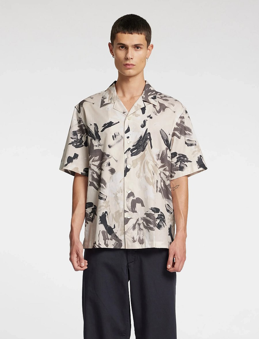 Annarr - ANRRELAXALFRED-AOP SHIRT SS - kuviolliset paidat - birch - 0