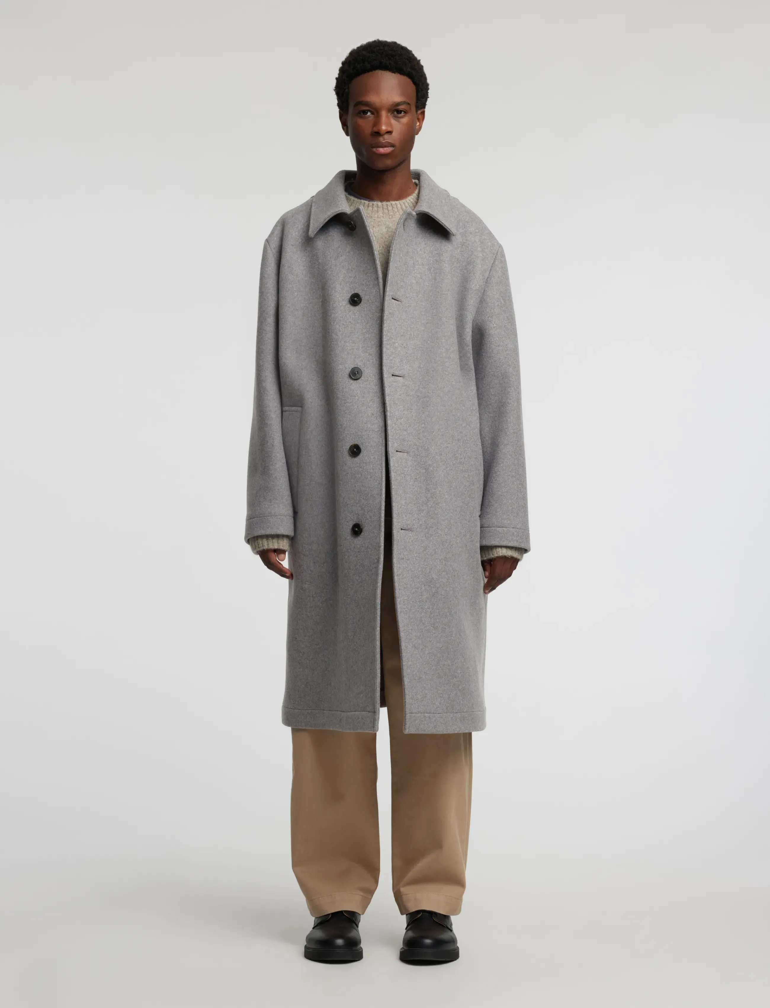 Annarr - ANRFREY WOOL OVERCOAT - ullrockar - grey melange - 4