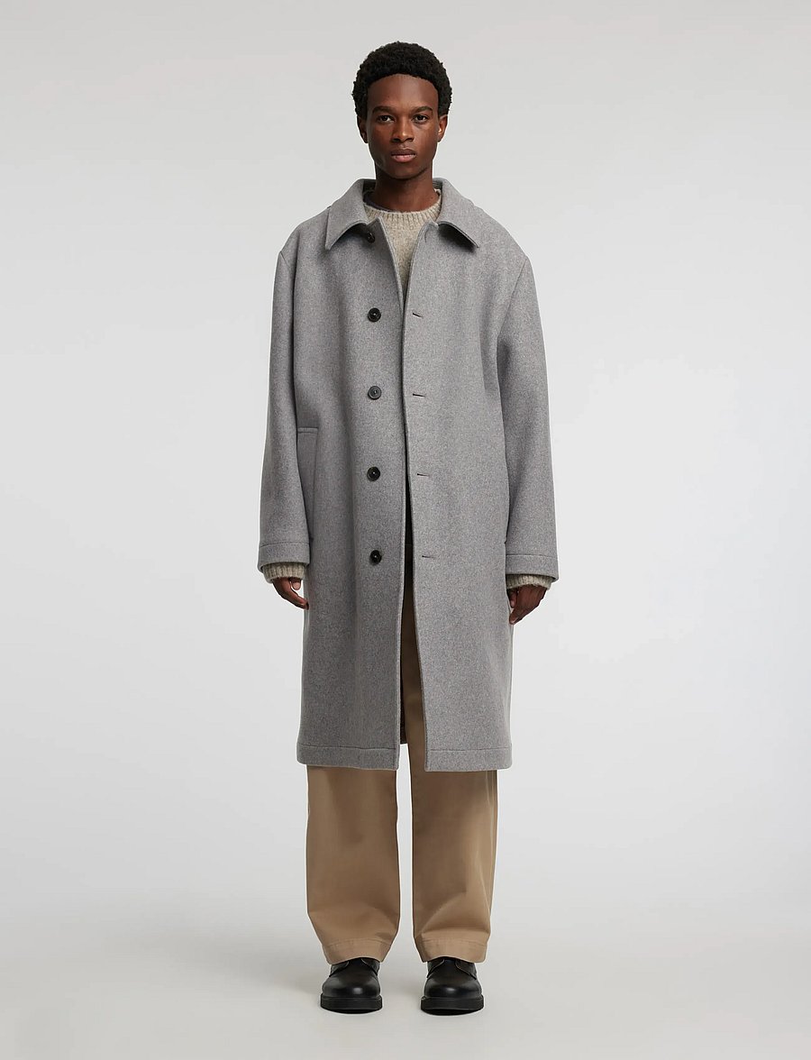 Annarr - ANRFREY WOOL OVERCOAT - ullrockar - grey melange - 4