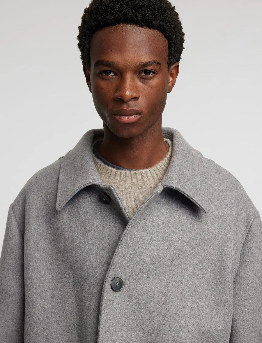 Annarr - ANRFREY WOOL OVERCOAT - ullrockar - grey melange - 5