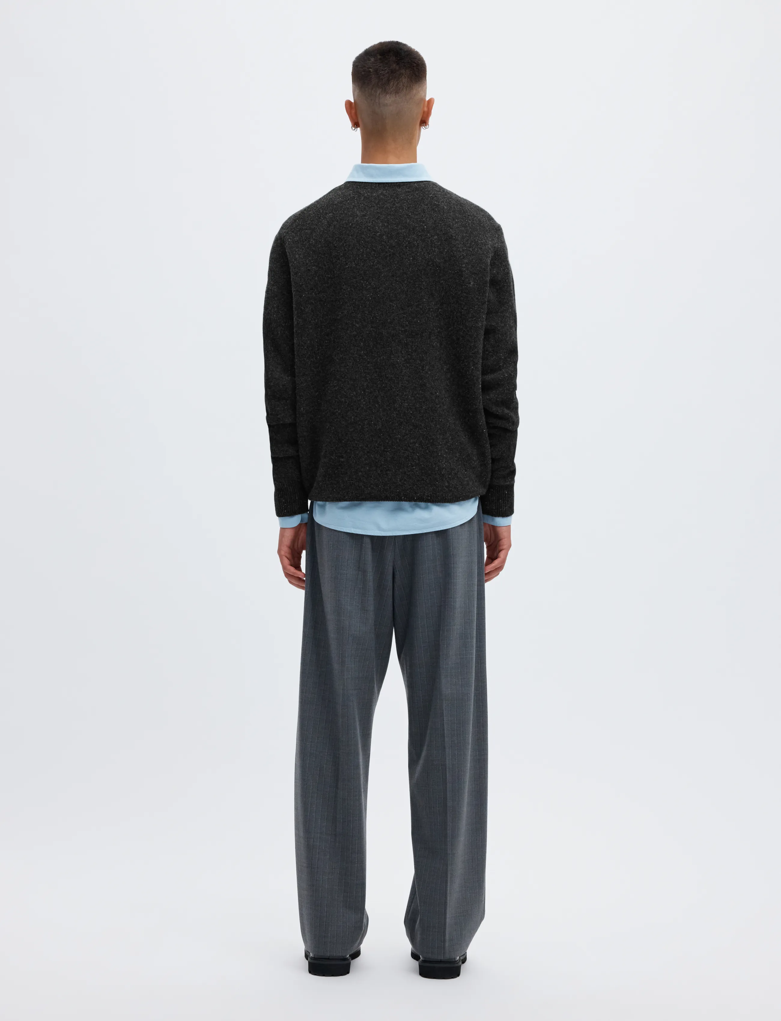 Annarr - ANRRAGI LS KNIT WOOL CREW NECK - Ümara kaelusega - charcoal art - 3
