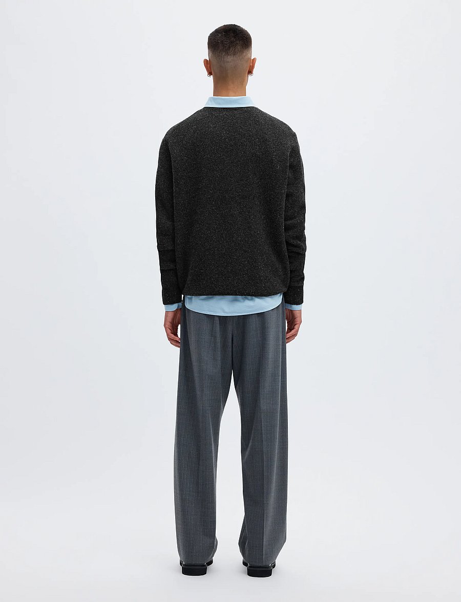 Annarr - ANRRAGI LS KNIT WOOL CREW NECK - Ümara kaelusega - charcoal art - 3