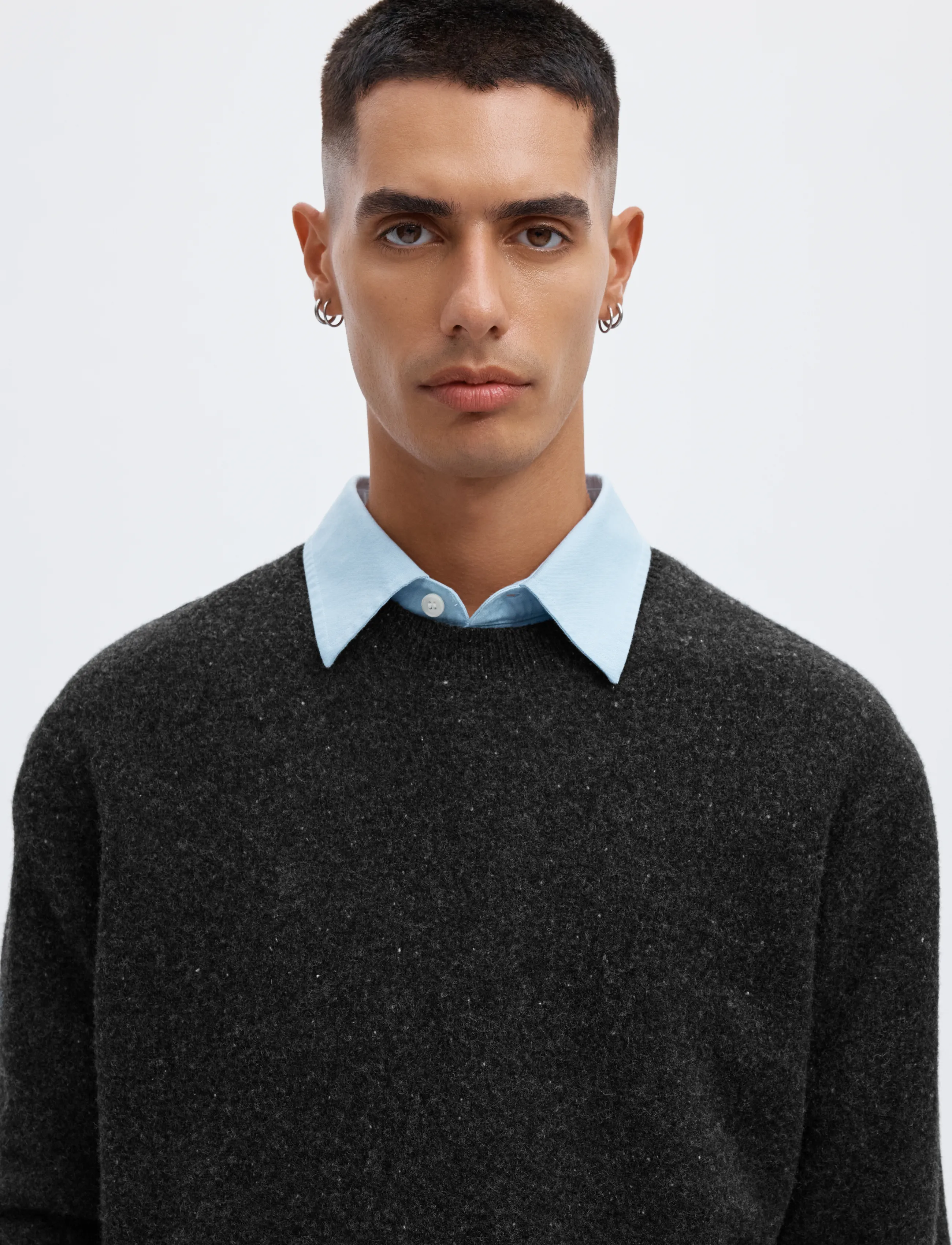 Annarr - ANRRAGI LS KNIT WOOL CREW NECK - Ümara kaelusega - charcoal art - 5