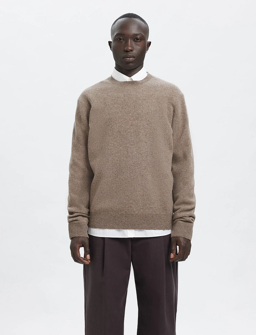 Annarr - ANRRAGI LS KNIT WOOL CREW NECK - rundhalsad - dark earth - 0