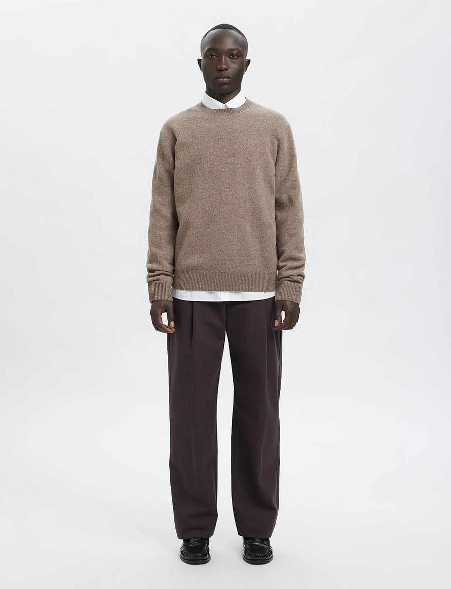Annarr - ANRRAGI LS KNIT WOOL CREW NECK - rundhalsad - dark earth - 4