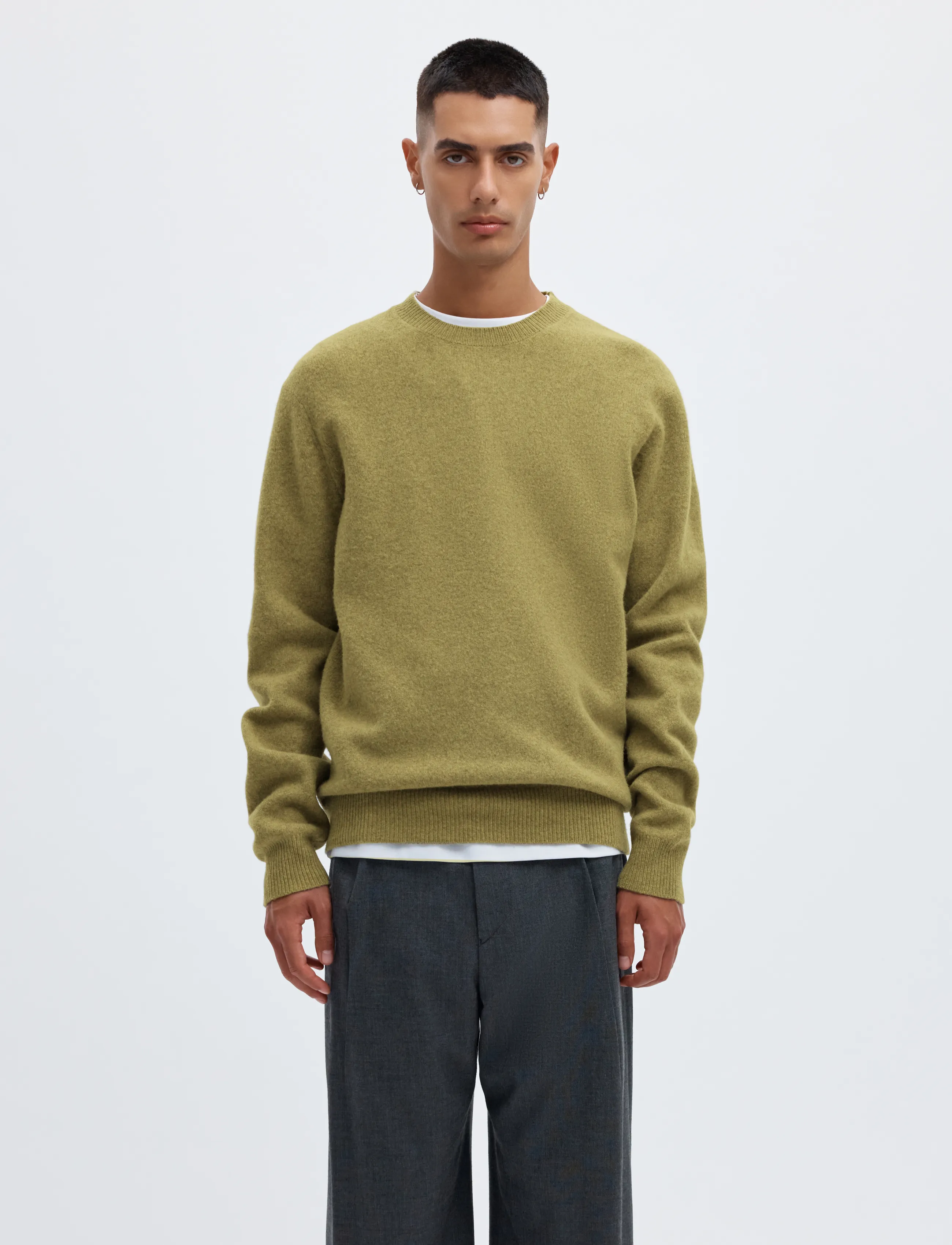 Anrragi Ls Knit Wool Crew Neck