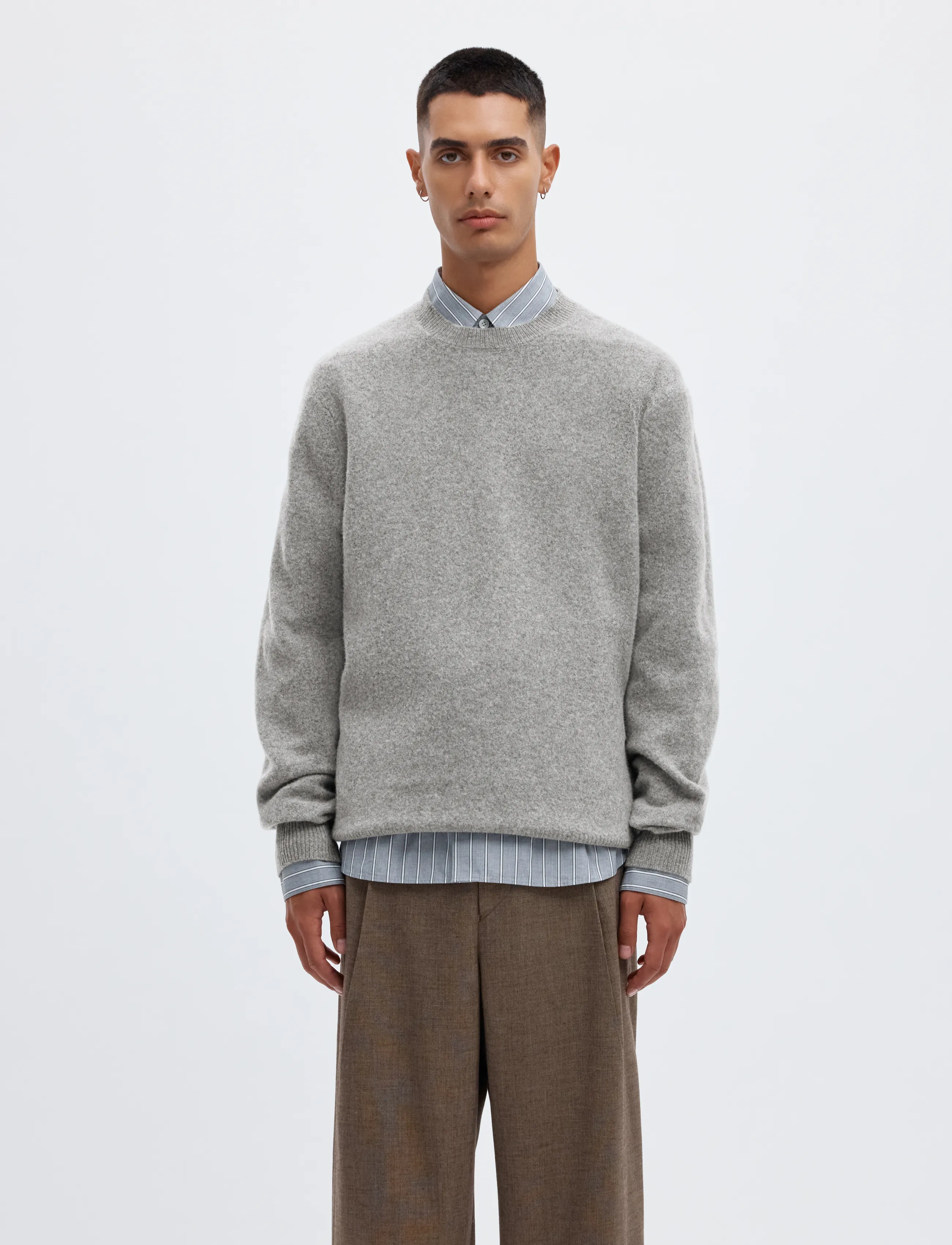 Anrragi Ls Knit Wool Crew Neck