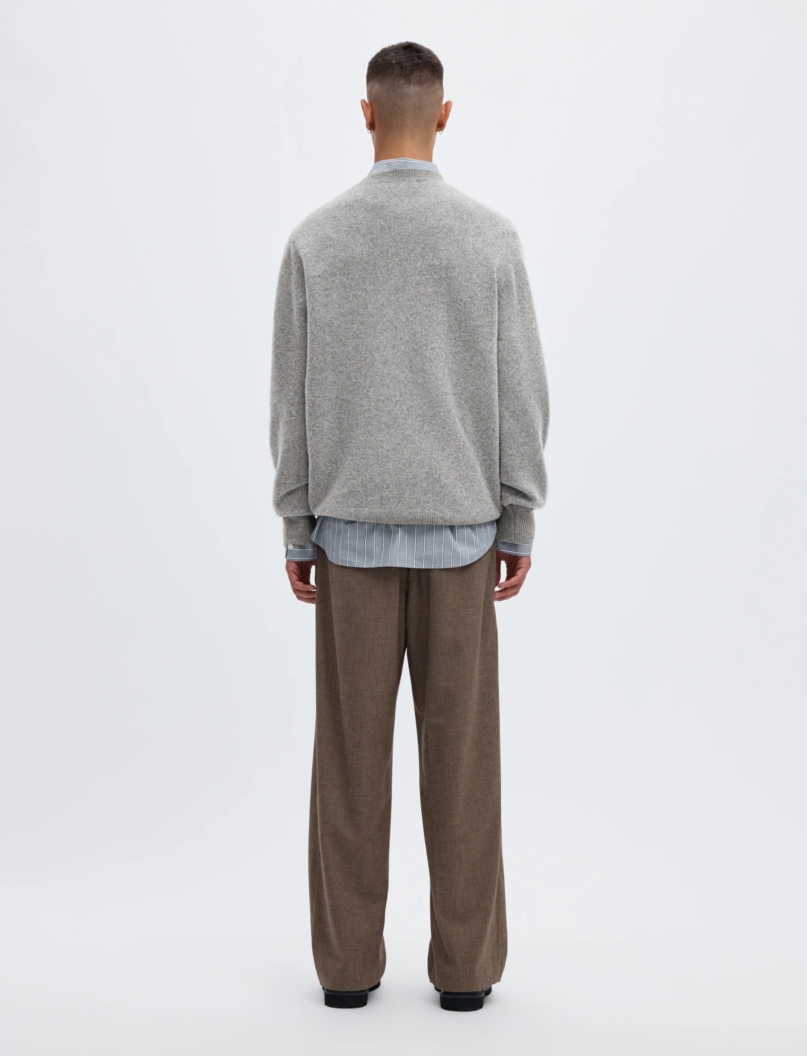 Annarr - ANRRAGI LS KNIT WOOL CREW NECK - Ümara kaelusega - medium grey melange - 3