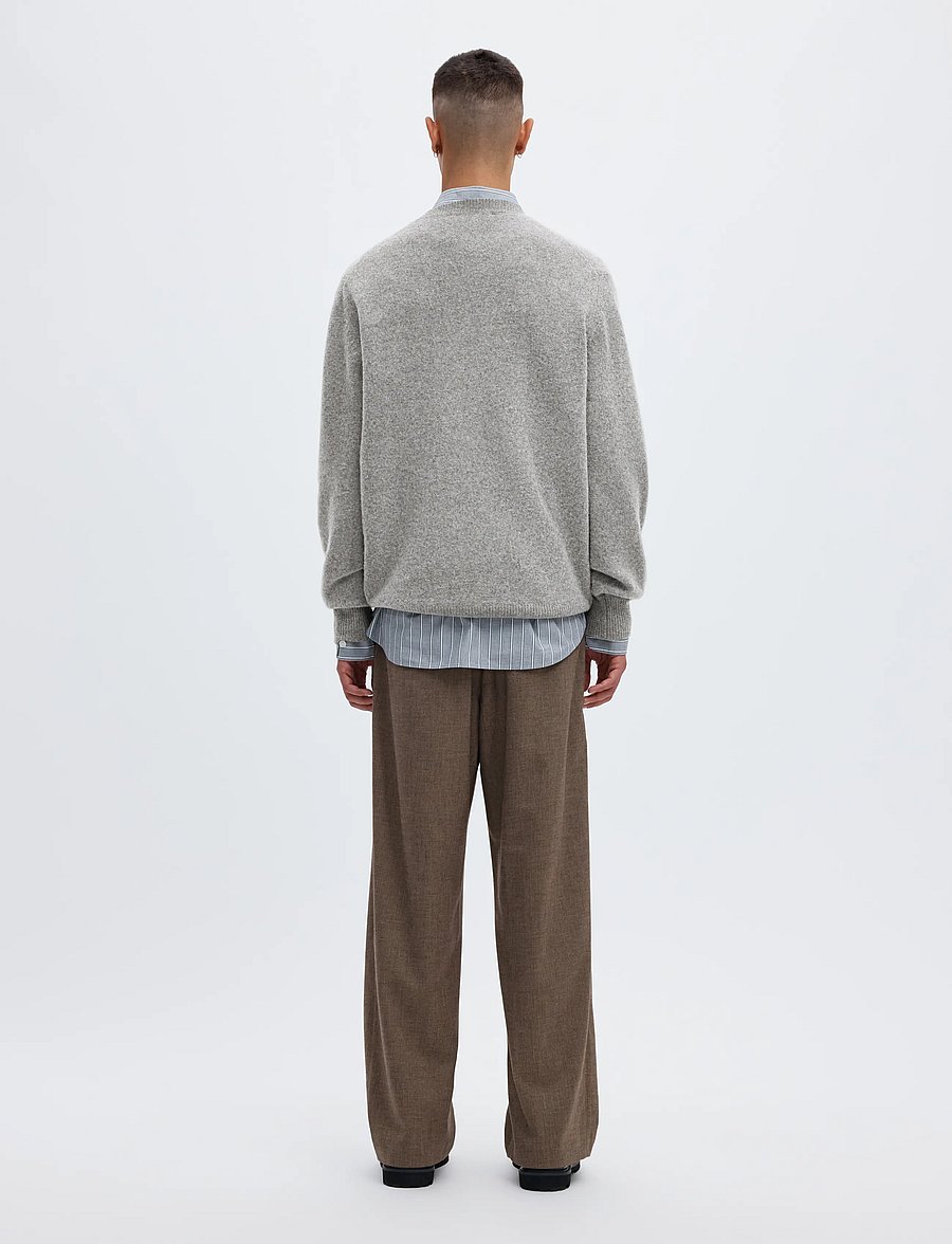 Annarr - ANRRAGI LS KNIT WOOL CREW NECK - Ümara kaelusega - medium grey melange - 3