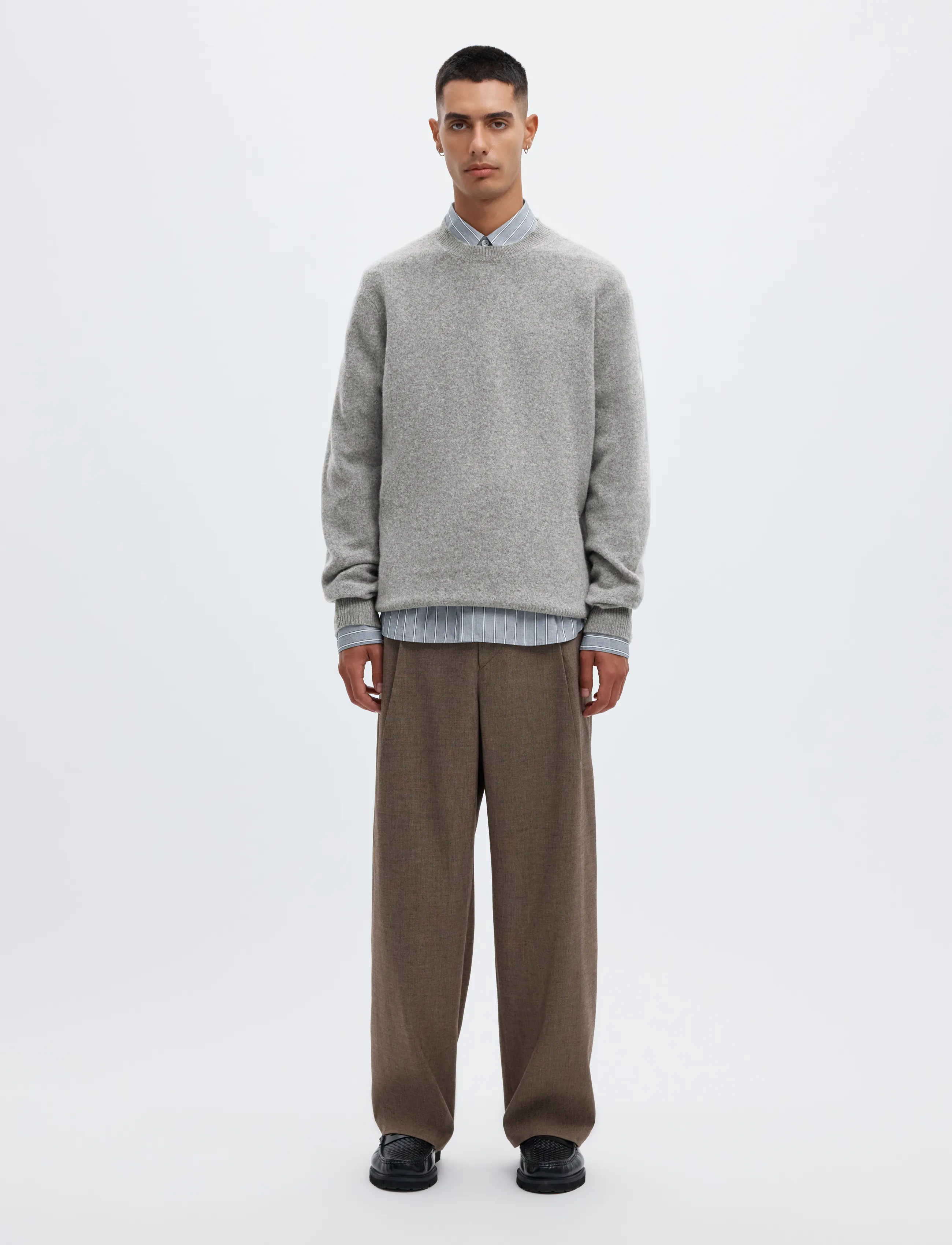 Annarr - ANRRAGI LS KNIT WOOL CREW NECK - Ümara kaelusega - medium grey melange - 4