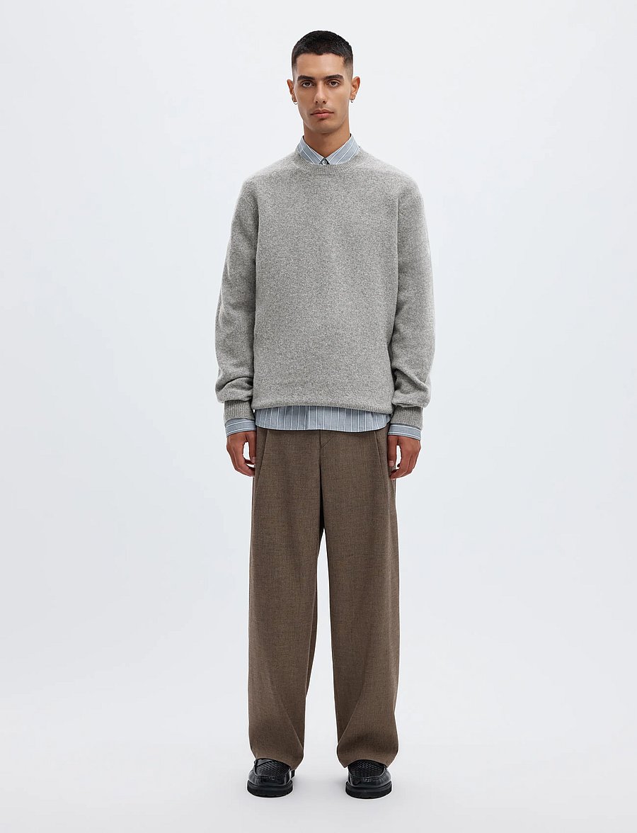 Annarr - ANRRAGI LS KNIT WOOL CREW NECK - Ümara kaelusega - medium grey melange - 4