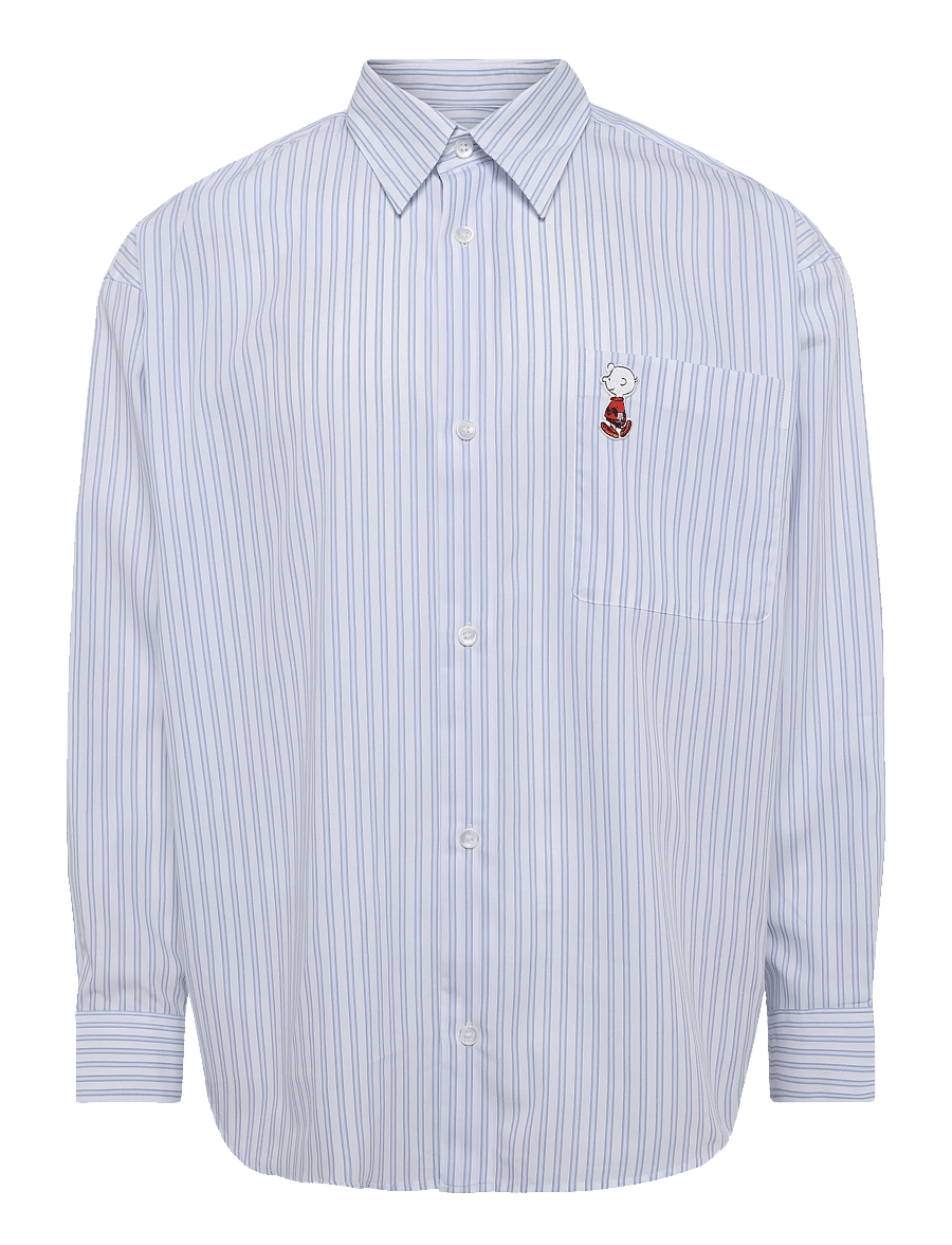 Annarr - ANRVOLUND-POPLIN CHARLIE BROWN SHIRT LS - stribede skjorter - bright white - 1