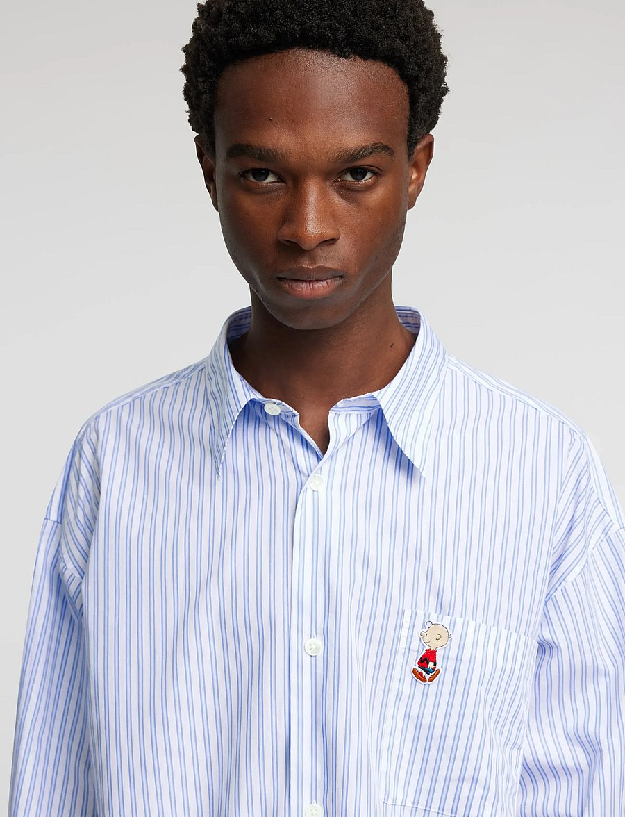 Annarr - ANRVOLUND-POPLIN CHARLIE BROWN SHIRT LS - stribede skjorter - bright white - 4