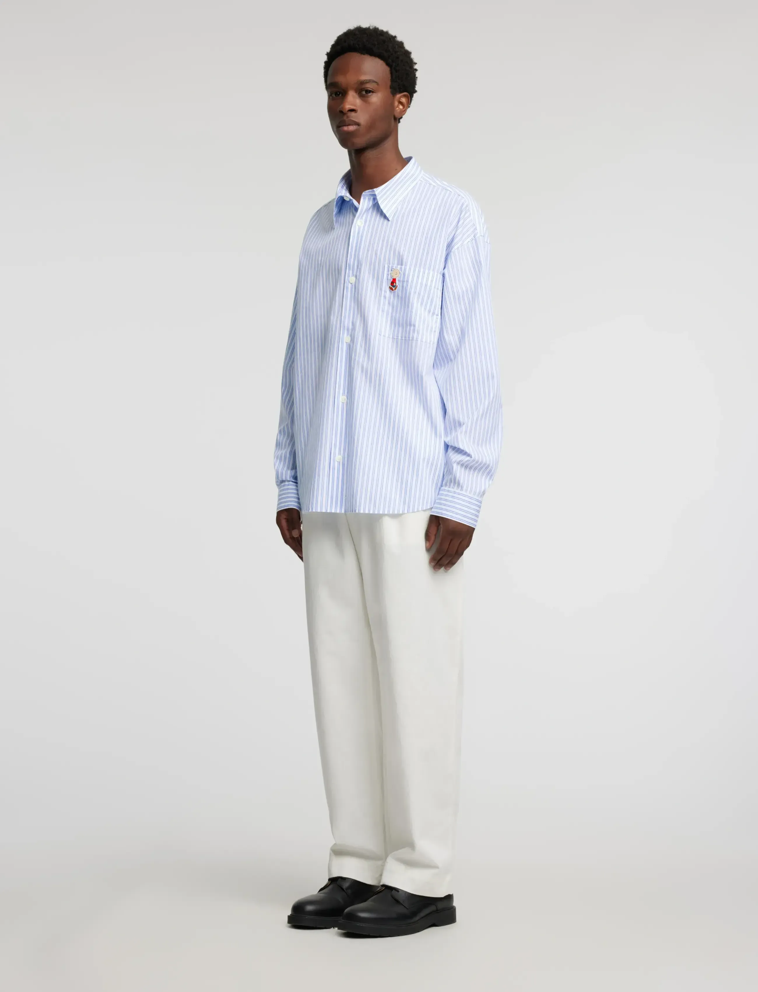 Annarr - ANRVOLUND-POPLIN CHARLIE BROWN SHIRT LS - stribede skjorter - bright white - 5