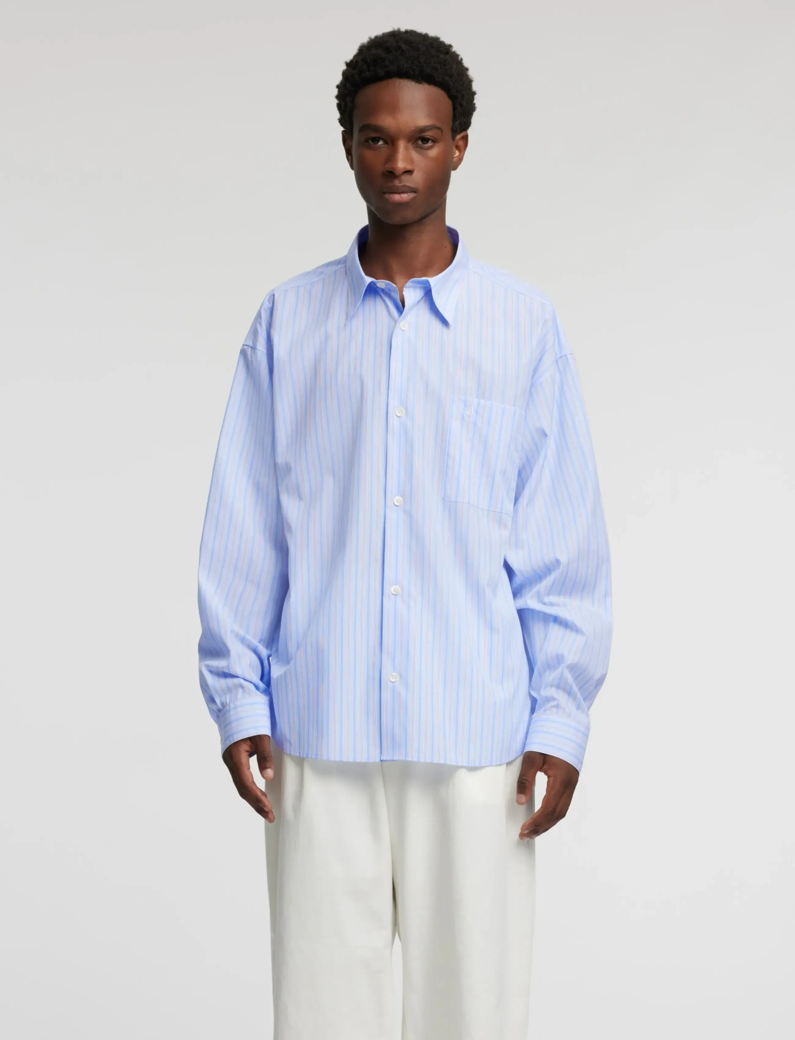 Annarr ANRVOLUND-POPLIN CLASSIC STRIPE SHIRT LS - Mönstrade skjortor - SKYWAY / blue
