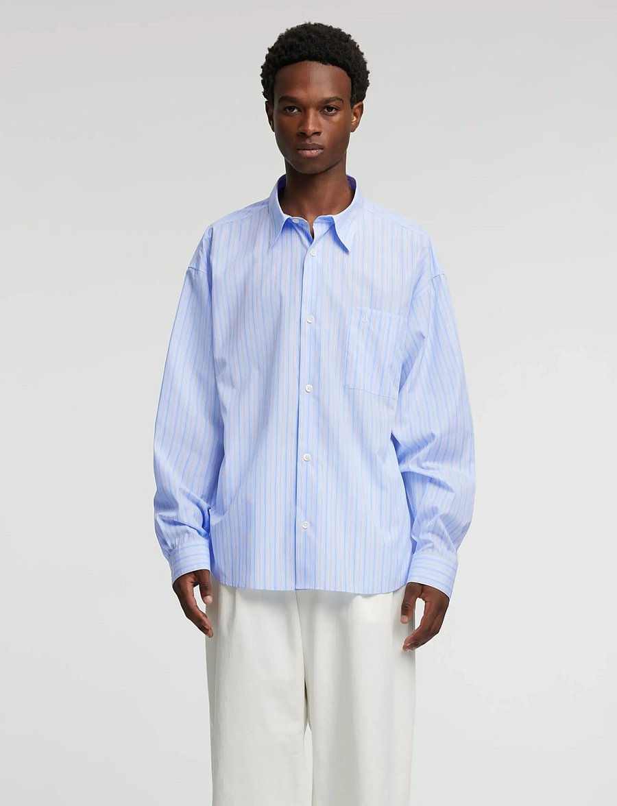 Annarr - ANRVOLUND-POPLIN CLASSIC STRIPE SHIRT LS - stribede skjorter - skyway - 0
