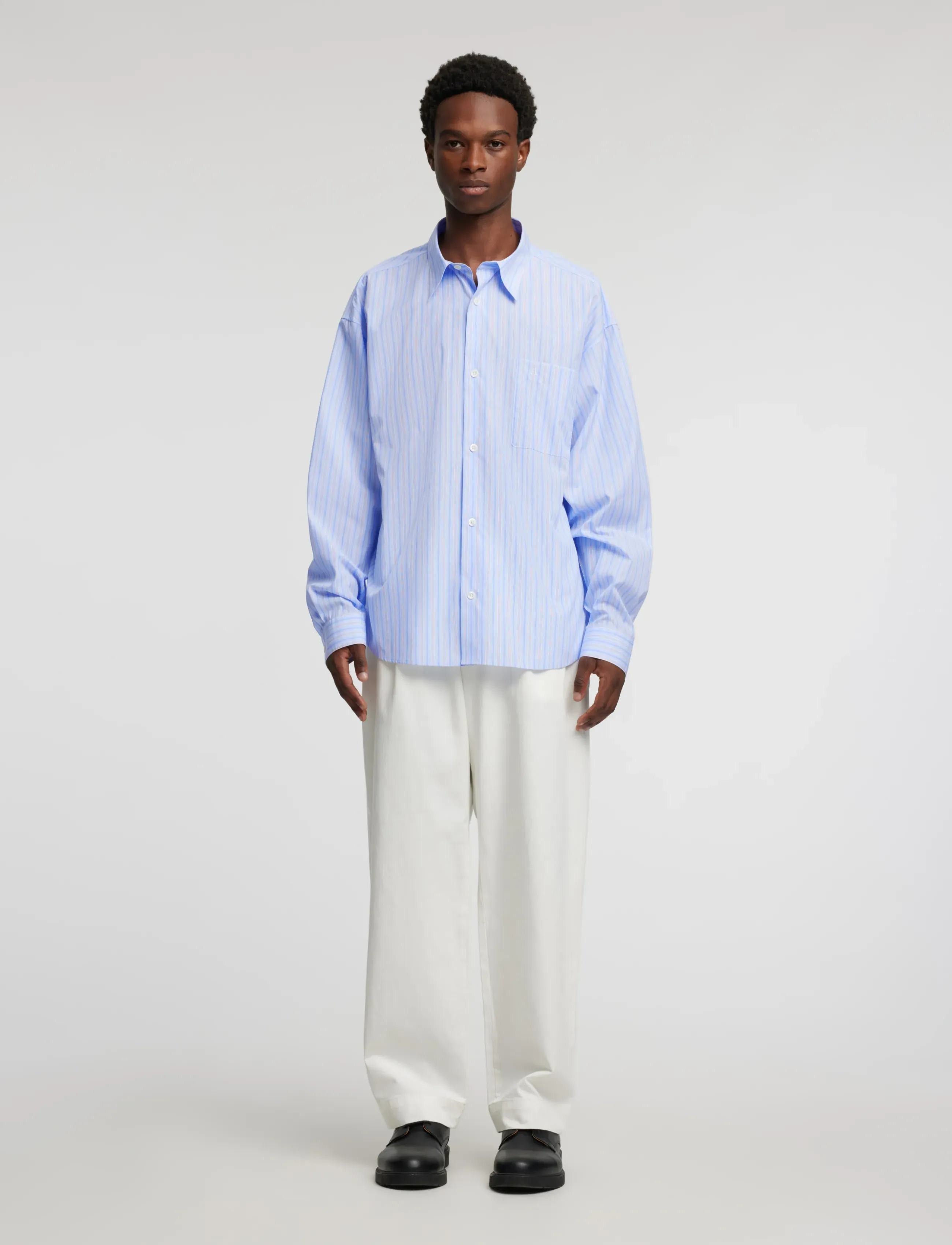 Annarr - ANRVOLUND-POPLIN CLASSIC STRIPE SHIRT LS - skyway - 4