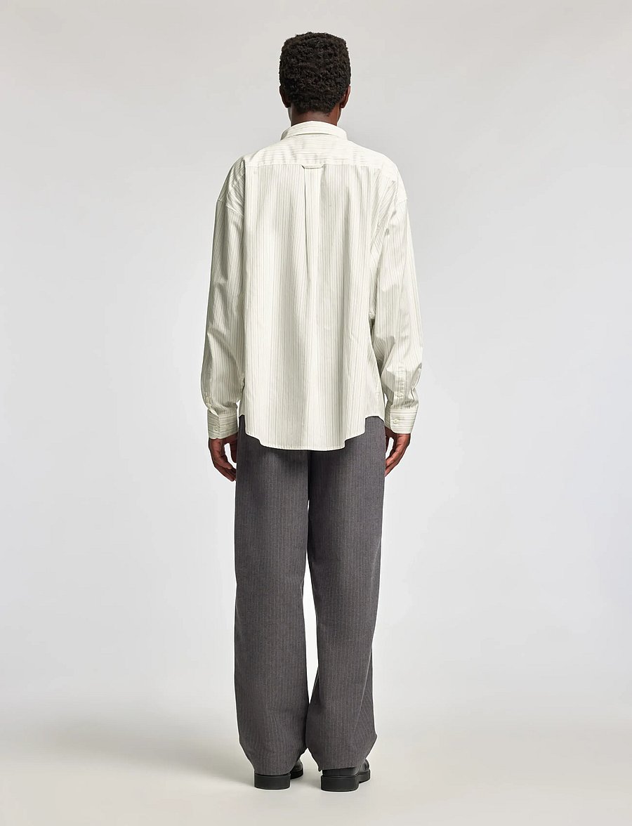 Annarr - ANRVOLUND-STRIPE TEX SHIRT LS - randiga skjortor - beige - 3