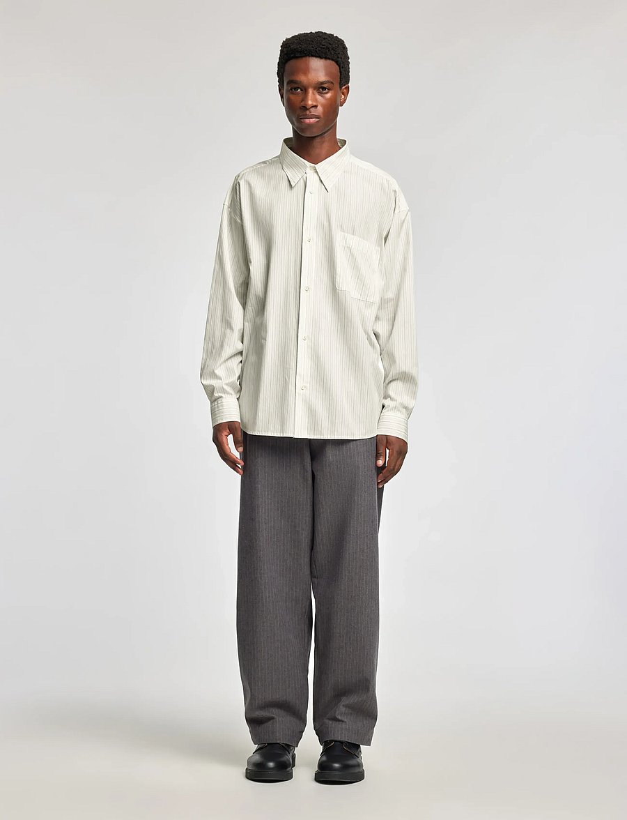 Annarr - ANRVOLUND-STRIPE TEX SHIRT LS - randiga skjortor - beige - 4