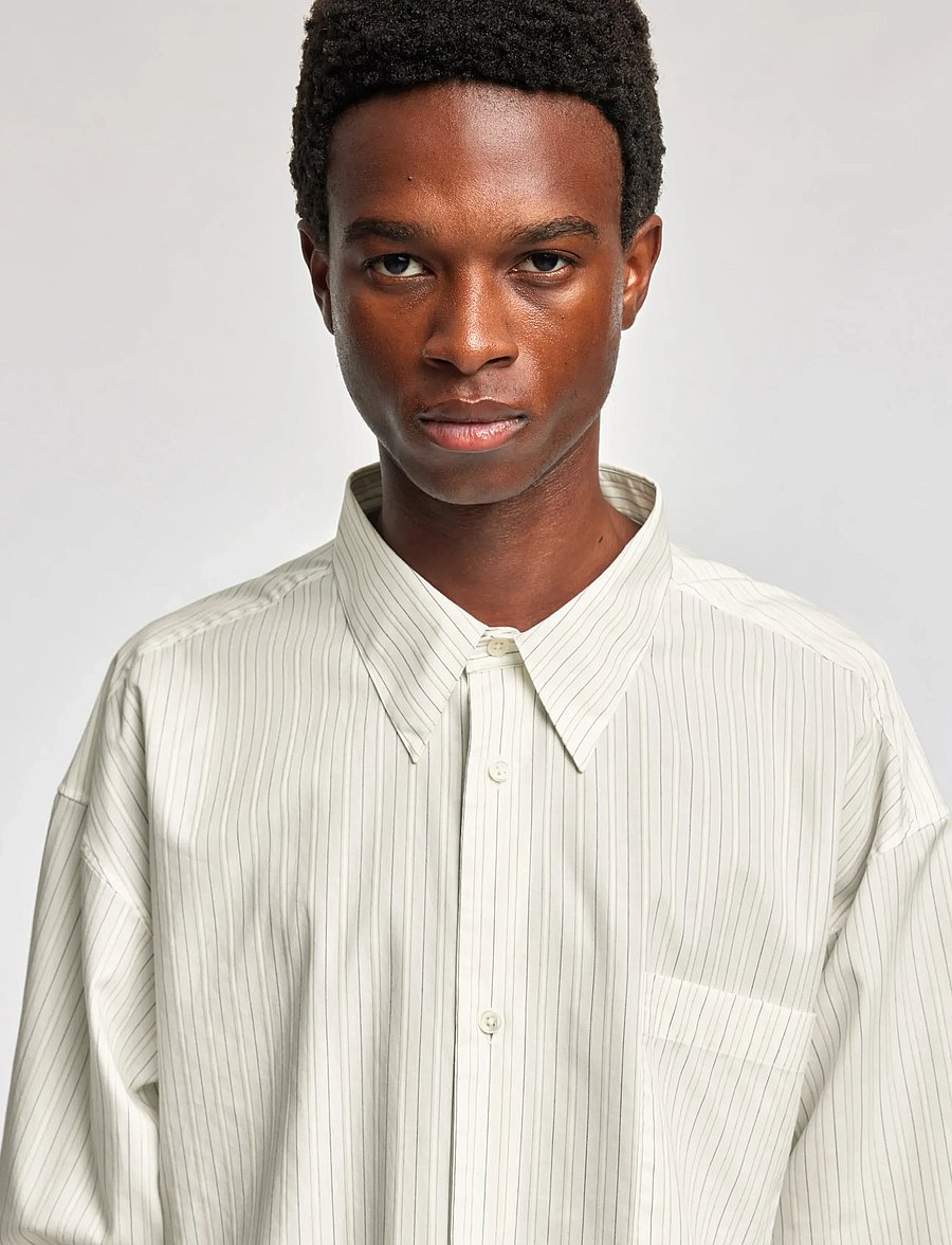 Annarr - ANRVOLUND-STRIPE TEX SHIRT LS - randiga skjortor - beige - 5