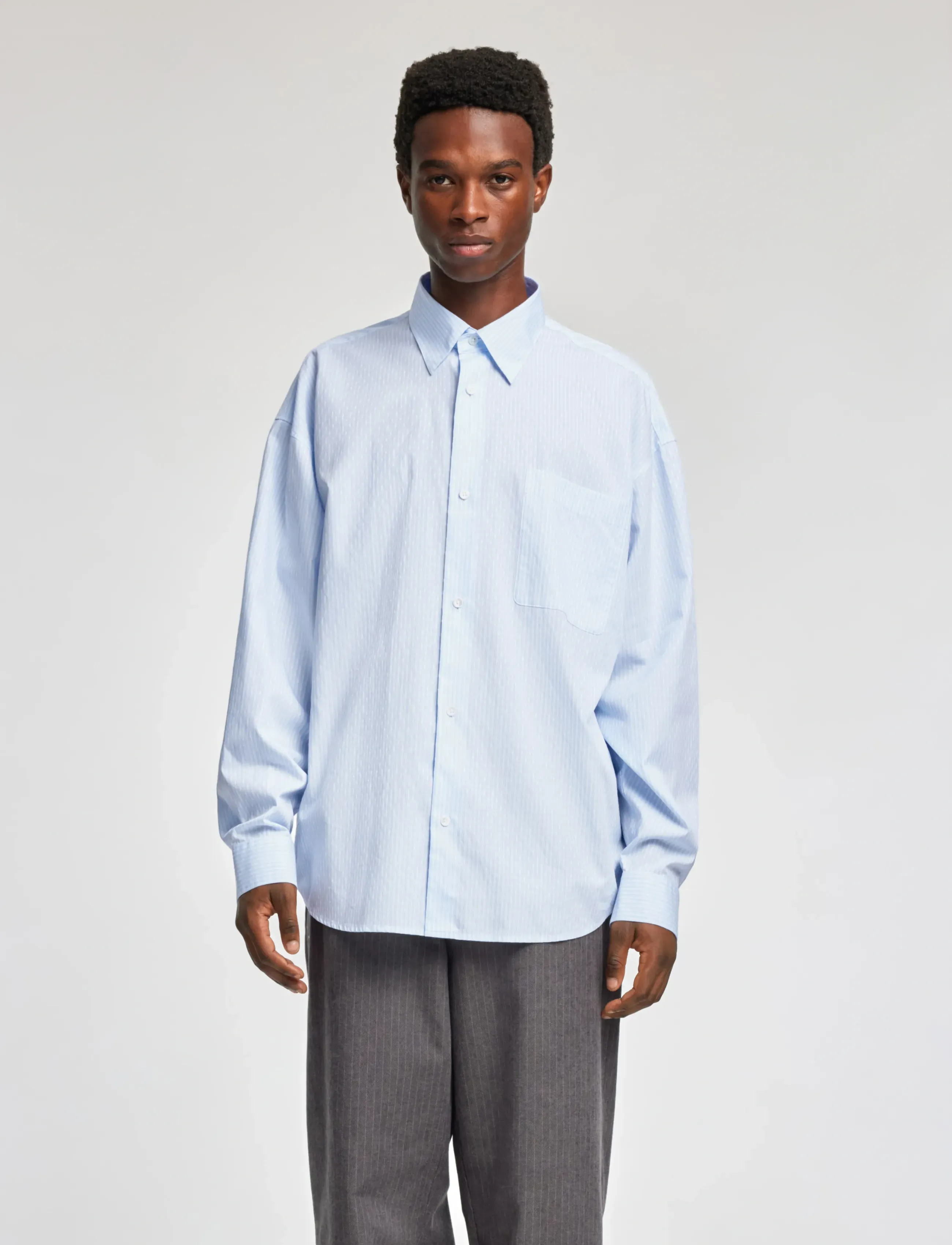 Annarr ANRVOLUND-STRIPE TEX SHIRT LS - Tøj - LIGHT BLUE / blue