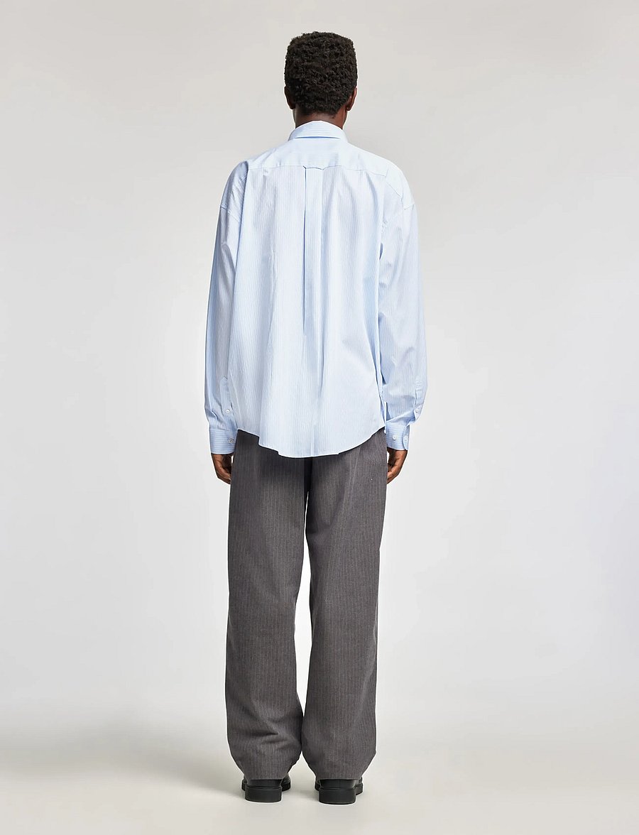 Annarr - ANRVOLUND-STRIPE TEX SHIRT LS - stribede skjorter - light blue - 3