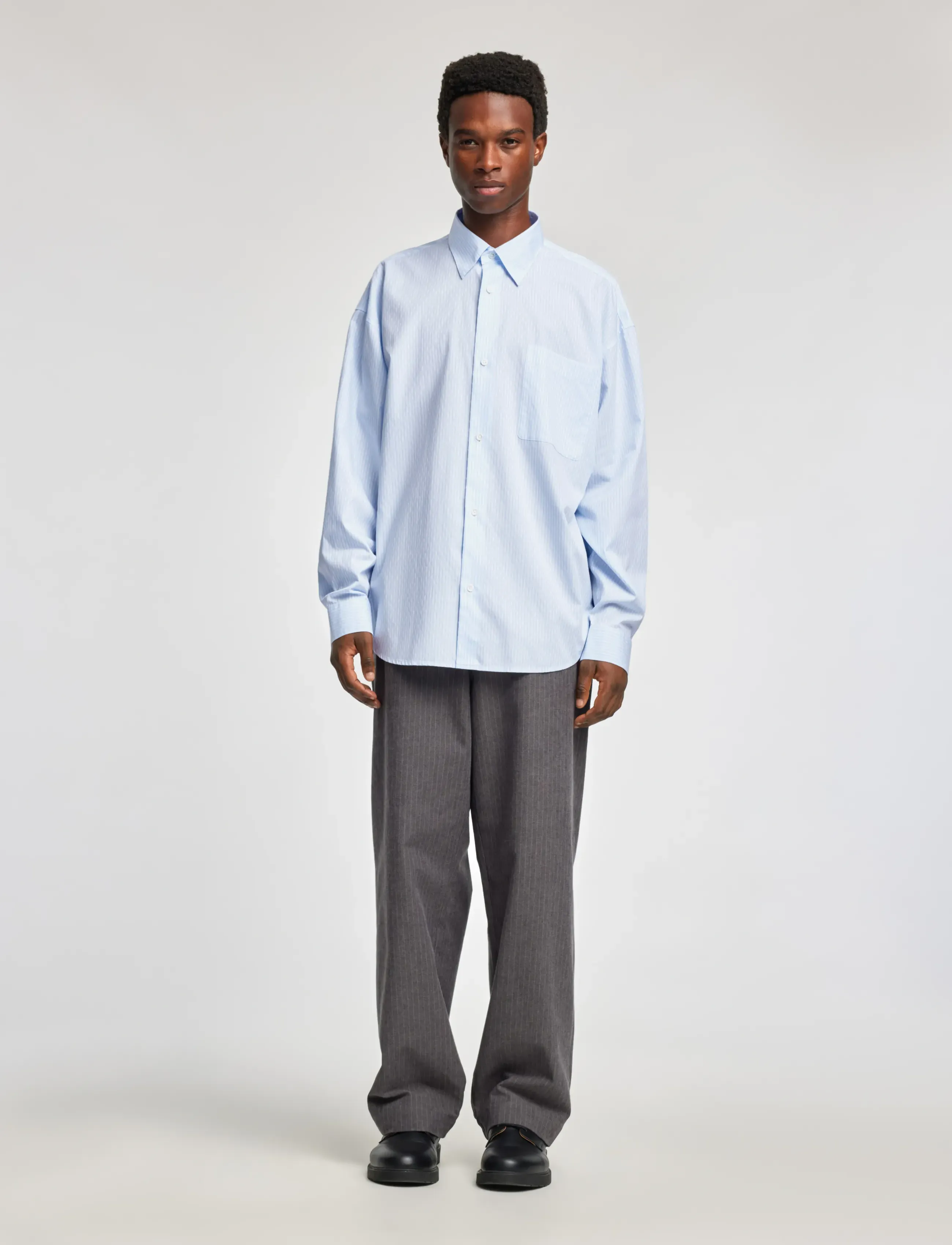 Annarr - ANRVOLUND-STRIPE TEX SHIRT LS - stribede skjorter - light blue - 4