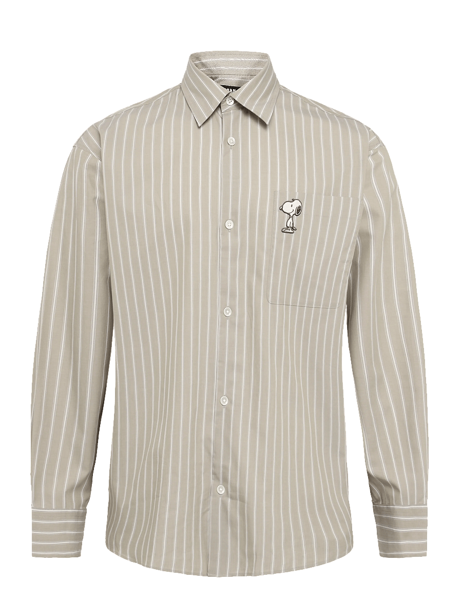 Annarr - ANRVOLUND POPLIN SNOOPY LS SHIRT - weathered teak - 1
