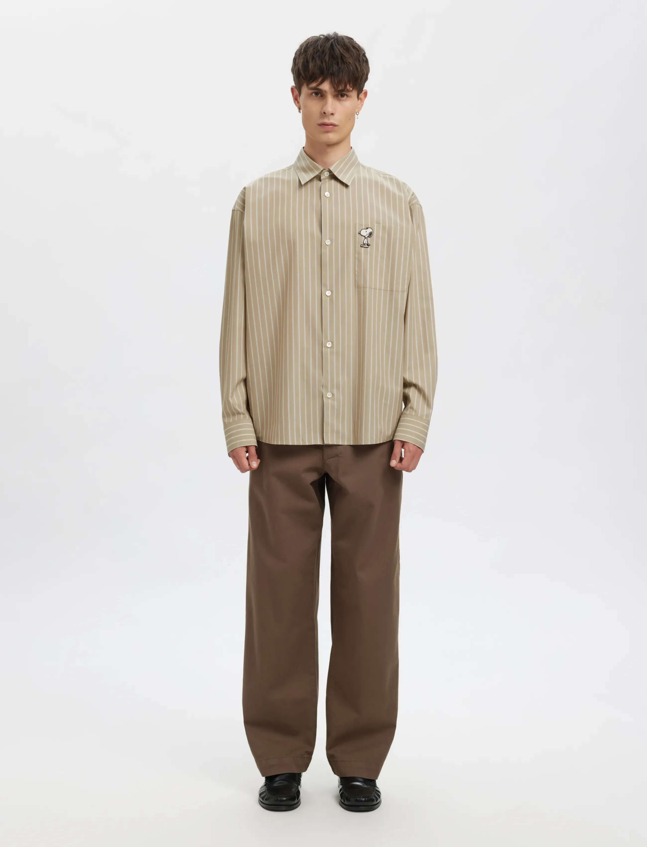 Annarr - ANRVOLUND POPLIN SNOOPY LS SHIRT - weathered teak - 4