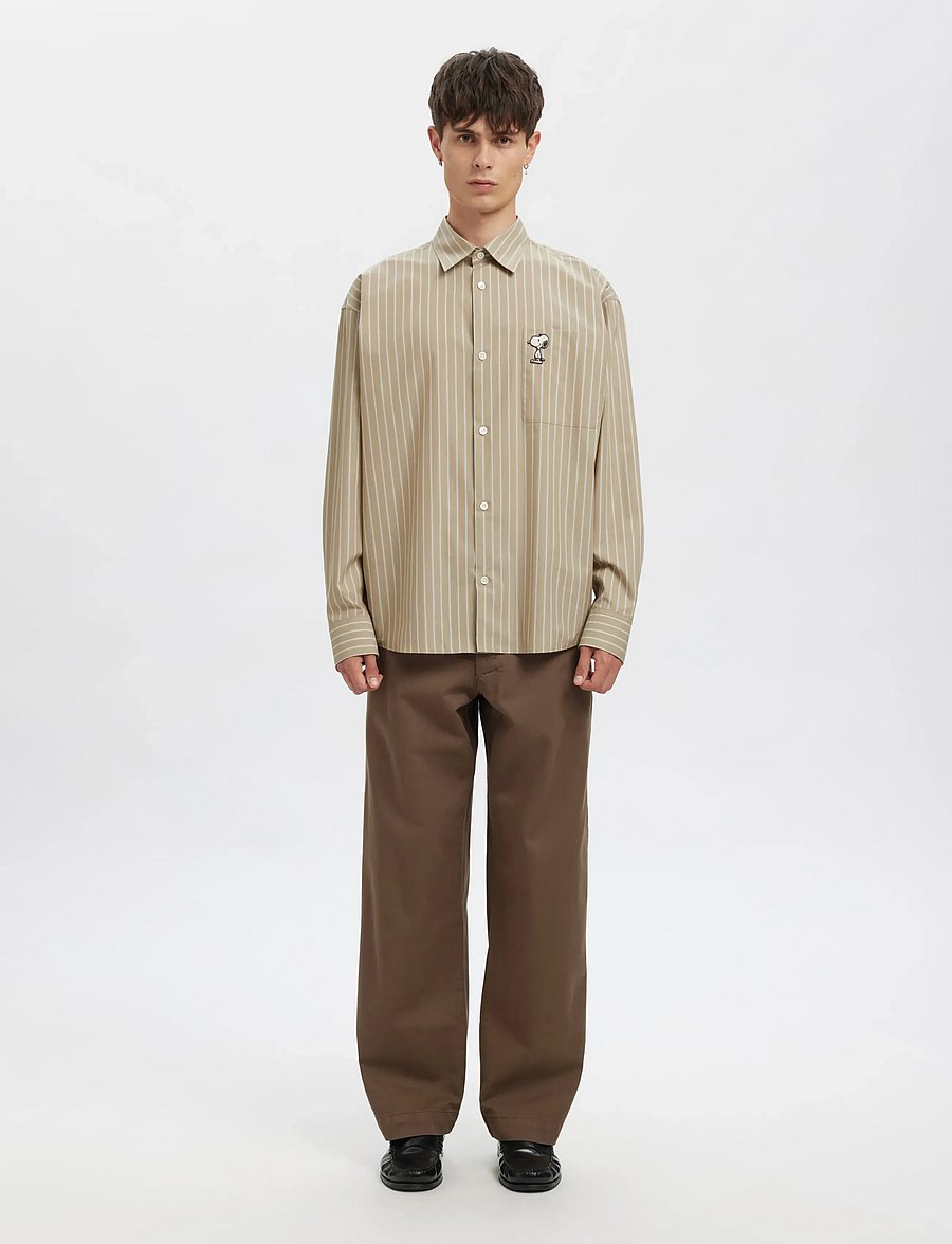 Annarr - ANRVOLUND POPLIN SNOOPY LS SHIRT - weathered teak - 4