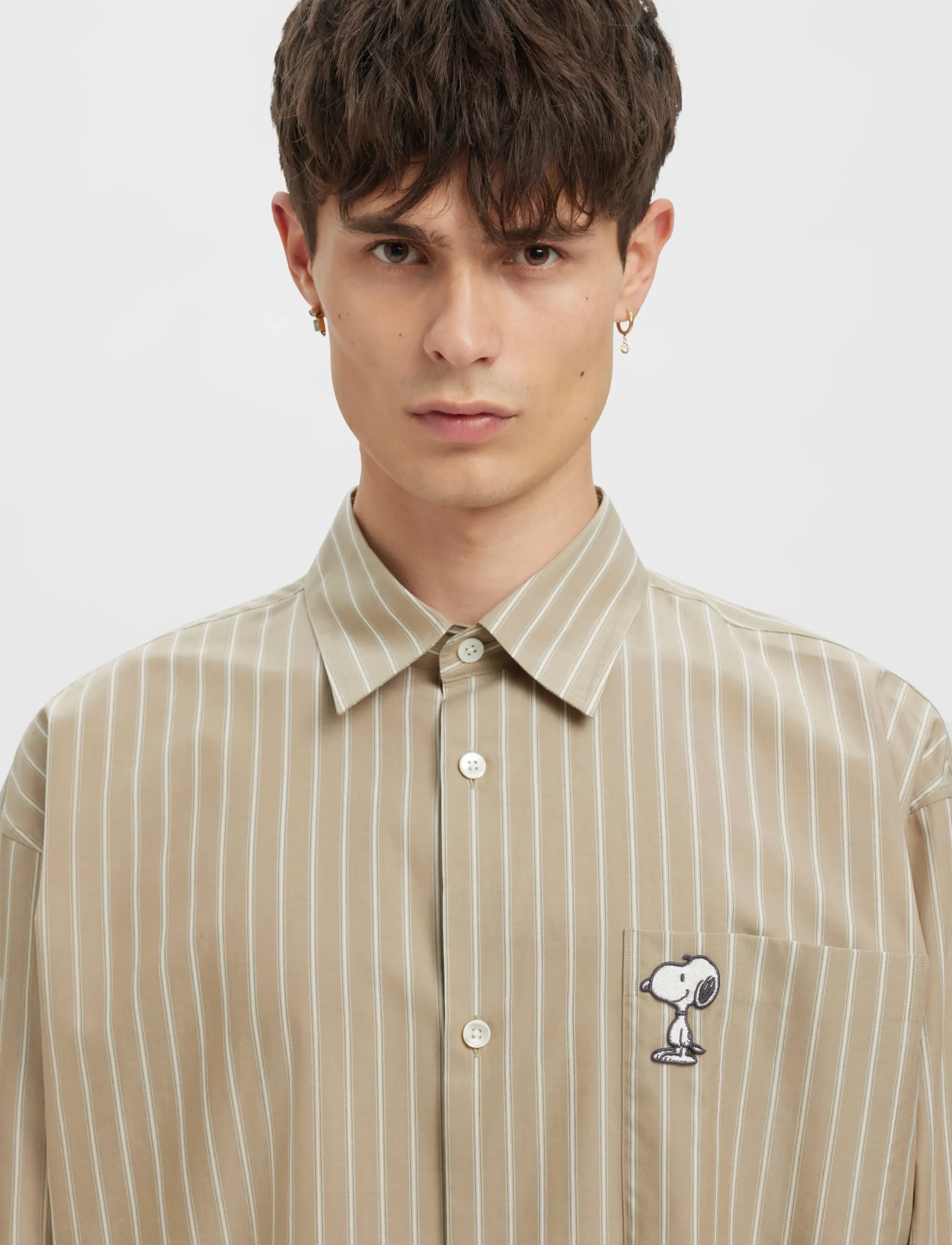 Annarr - ANRVOLUND POPLIN SNOOPY LS SHIRT - weathered teak - 5