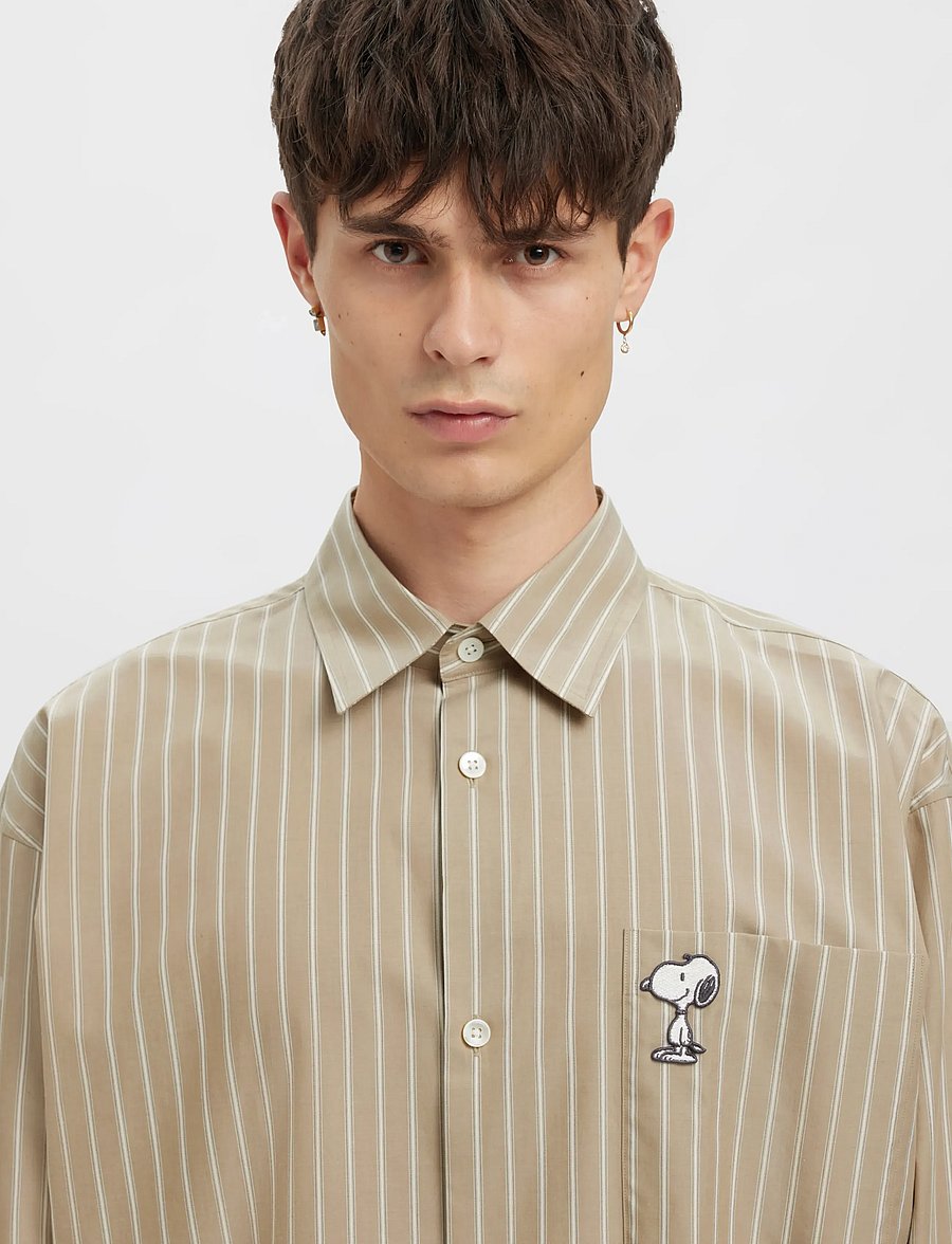 Annarr - ANRVOLUND POPLIN SNOOPY LS SHIRT - weathered teak - 5