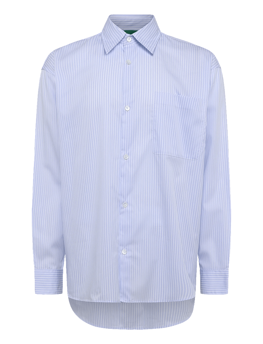 Annarr - ANRVOLUND-BLUE STRIPE SHIRT LS - randiga skjortor - cashmere blue - 1