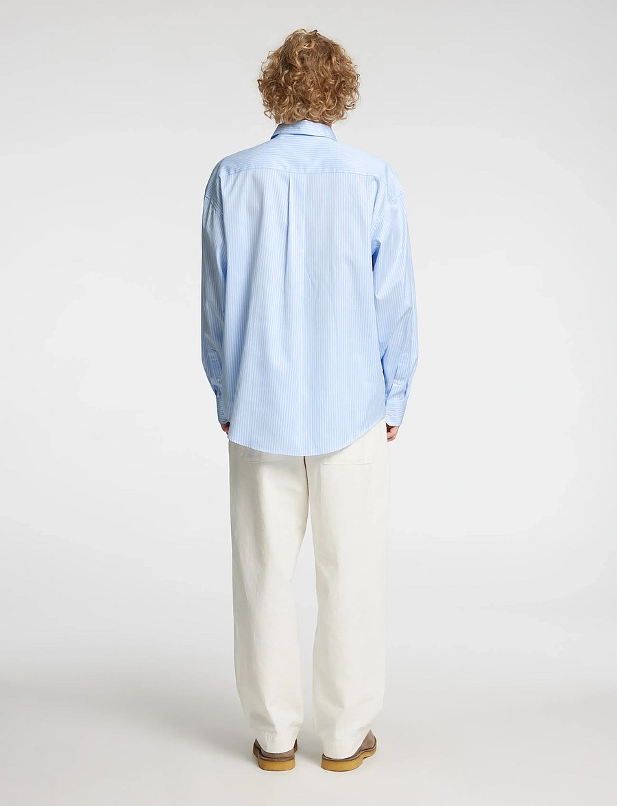 Annarr - ANRVOLUND-BLUE STRIPE SHIRT LS - randiga skjortor - cashmere blue - 3