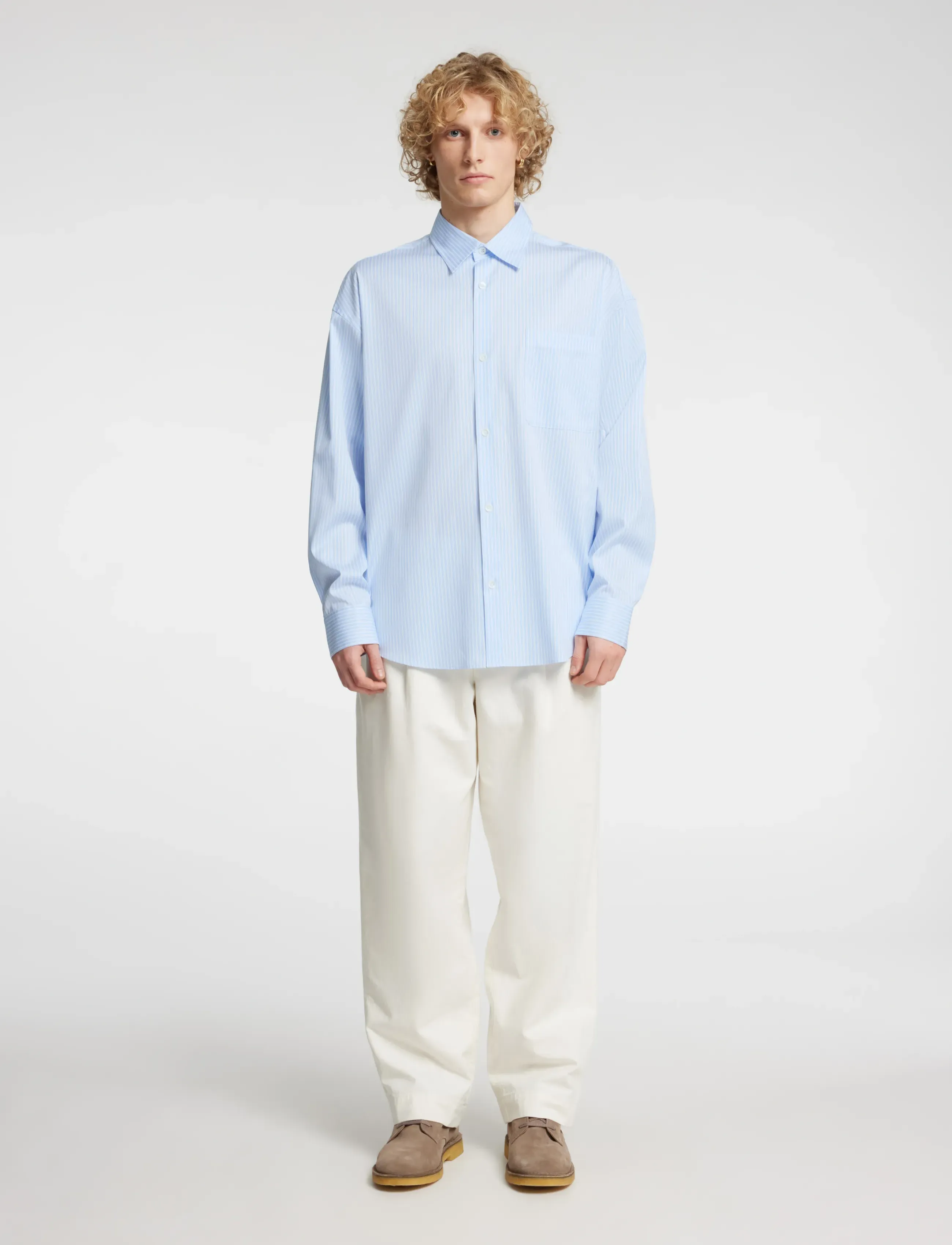 Annarr - ANRVOLUND-BLUE STRIPE SHIRT LS - cashmere blue - 4
