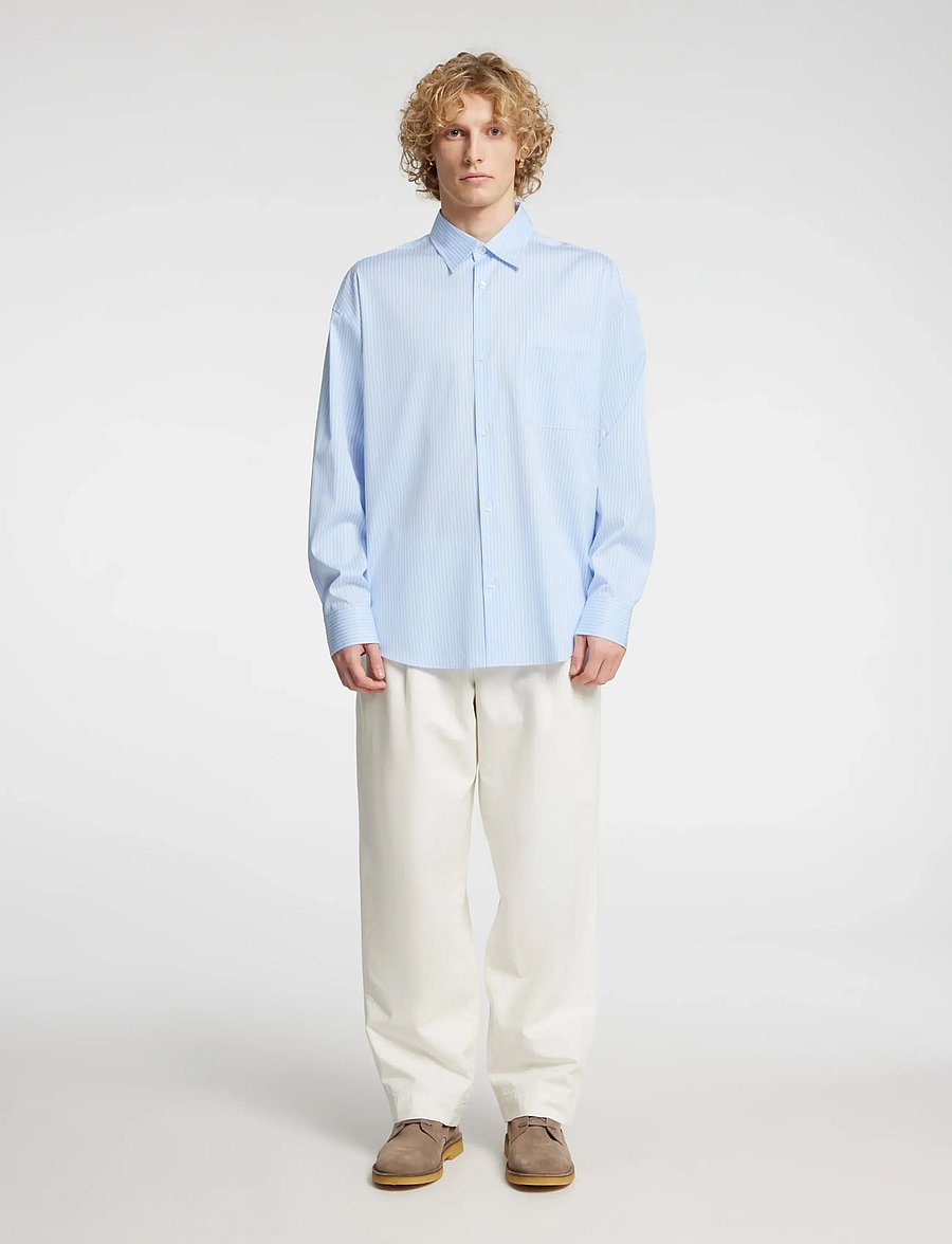 Annarr - ANRVOLUND-BLUE STRIPE SHIRT LS - randiga skjortor - cashmere blue - 4
