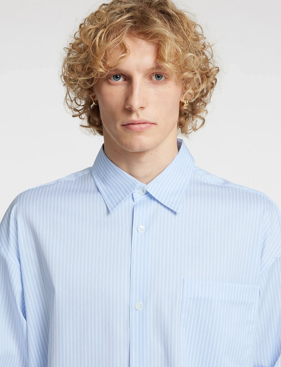 Annarr - ANRVOLUND-BLUE STRIPE SHIRT LS - randiga skjortor - cashmere blue - 5