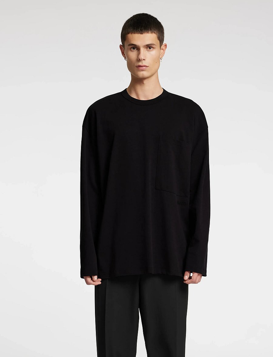 Annarr - ANRFENRIR LS O-NECK TEE - långärmade t-shirts - black onyx - 0