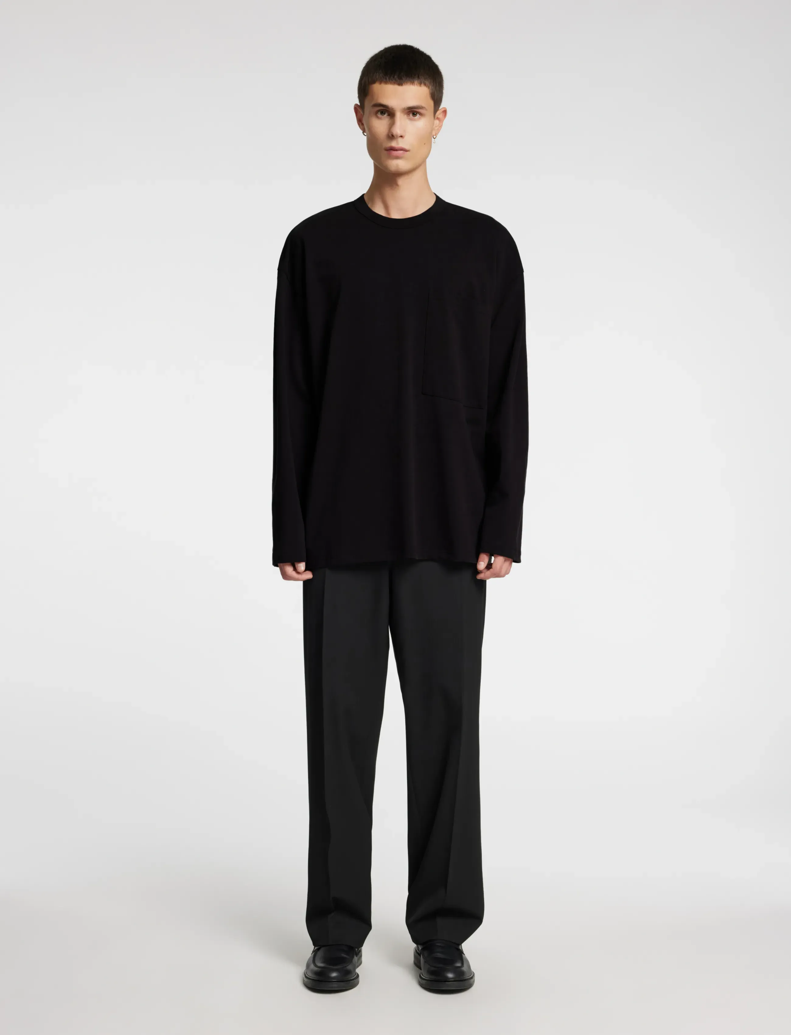 Annarr - ANRFENRIR LS O-NECK TEE - långärmade t-shirts - black onyx - 4