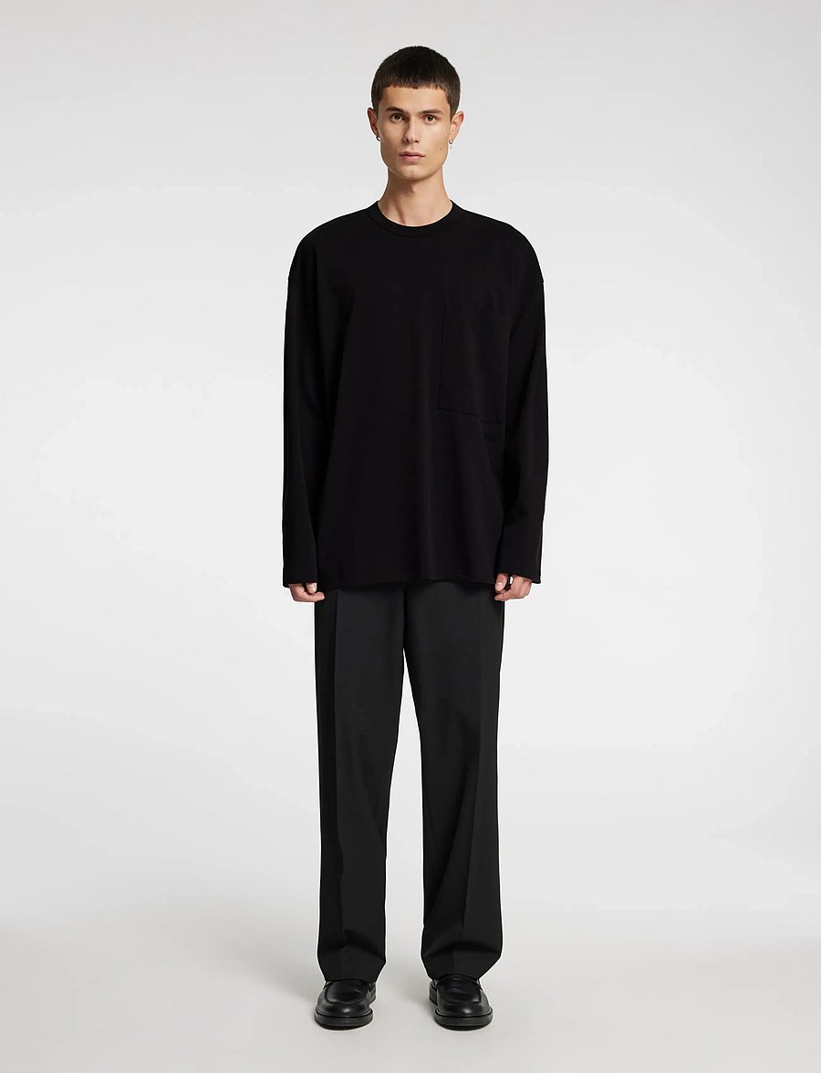 Annarr - ANRFENRIR LS O-NECK TEE - långärmade t-shirts - black onyx - 4