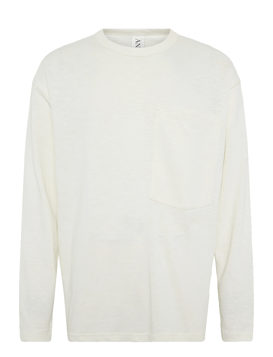 Annarr - ANRFENRIR LS O-NECK TEE - langærmede t-shirts - coconut milk - 1